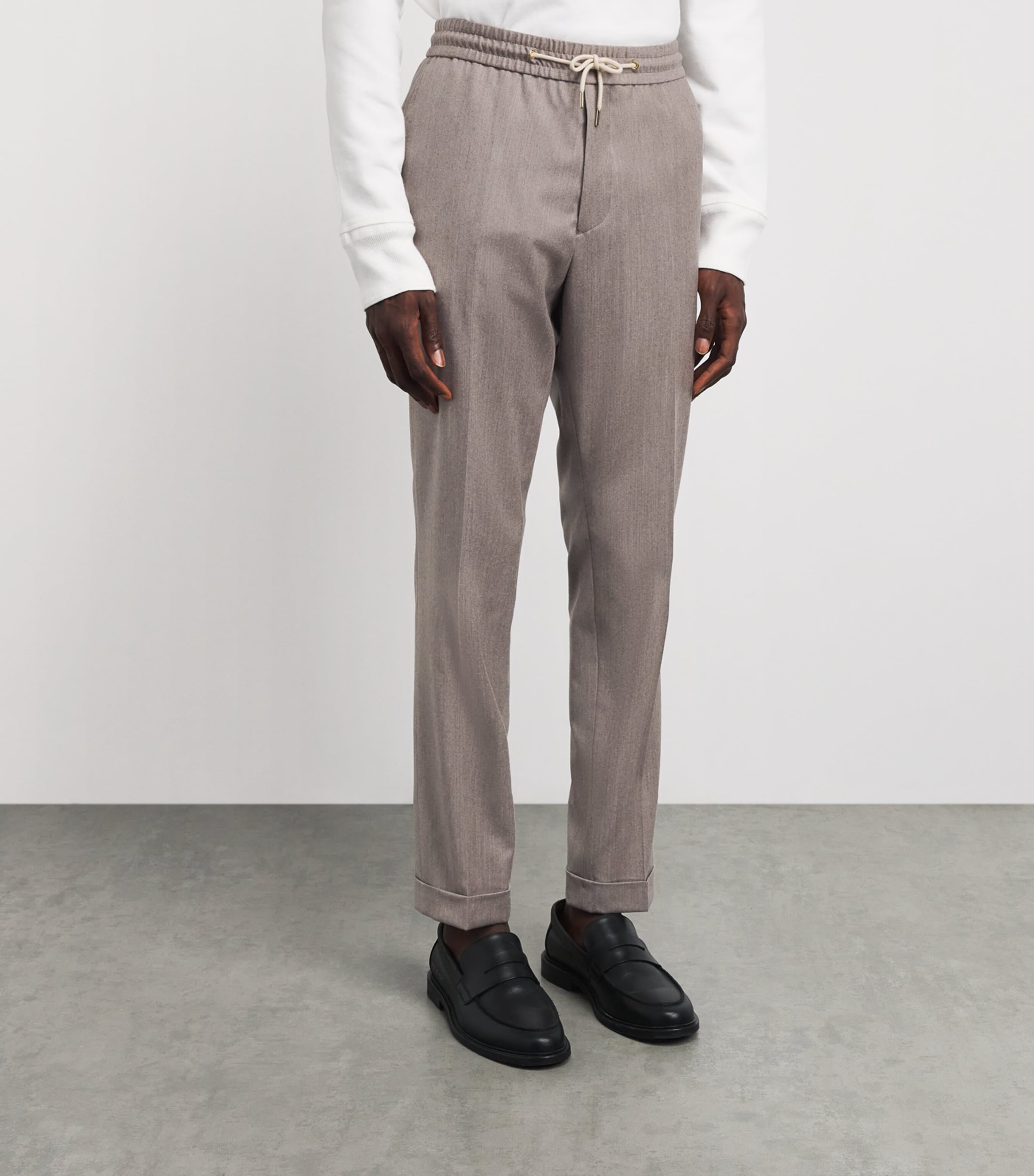 Paul Smith Mens Wool Drawstring Chinos Beige Image 4