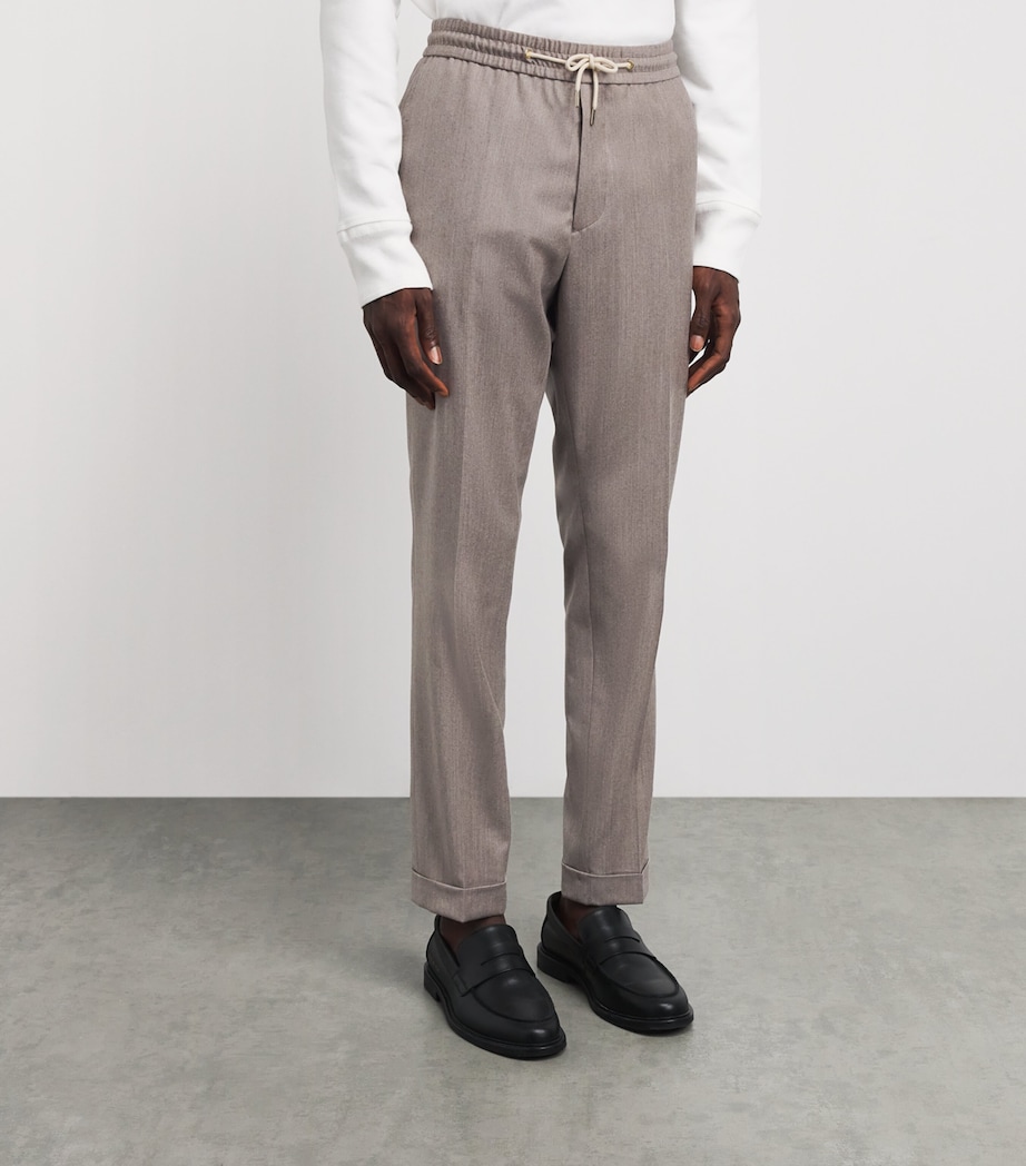 Paul Smith Mens Wool Drawstring Chinos Beige Image 4