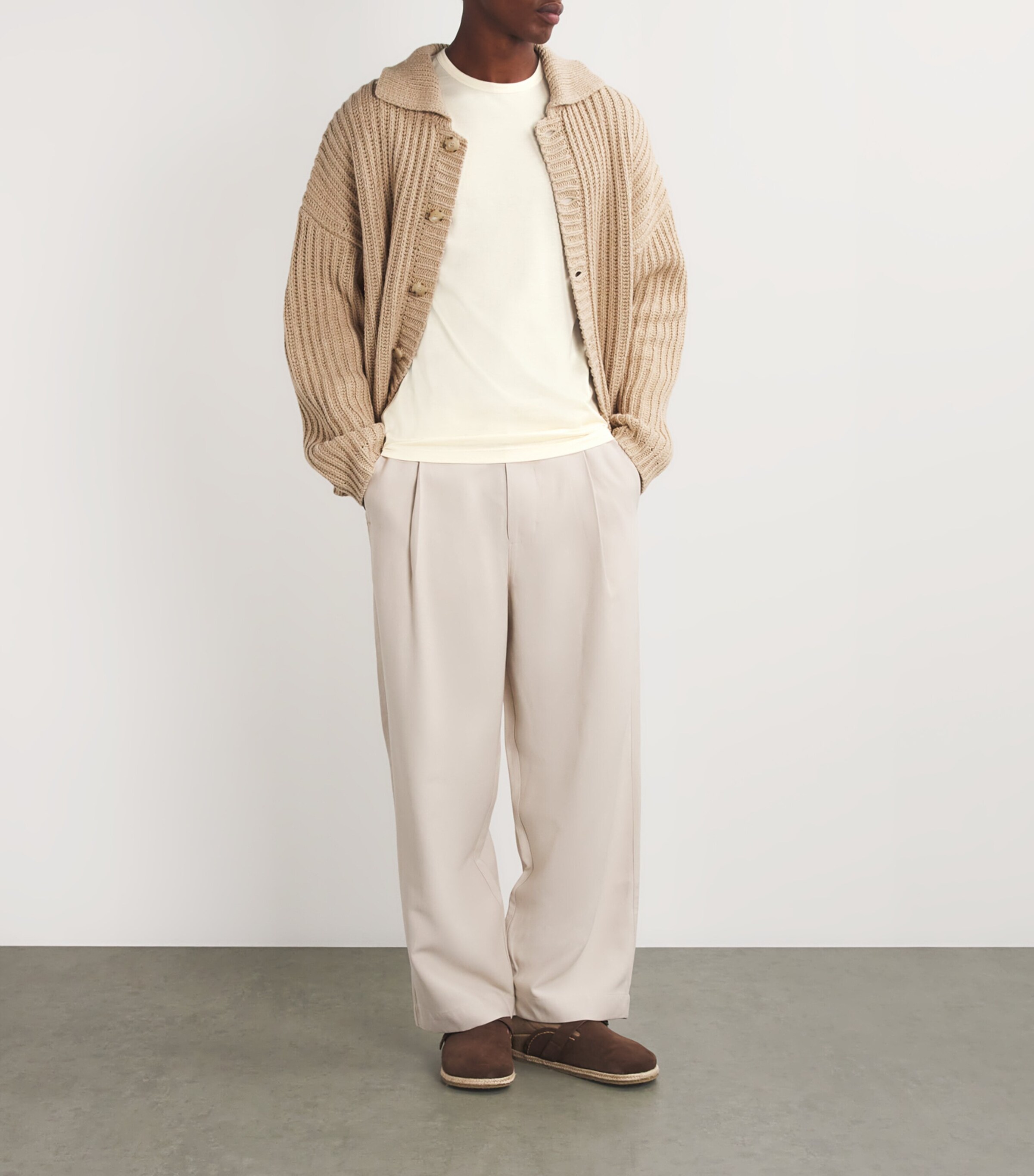 Sunspel Mens Supima Cotton T-Shirt Nuab/undyed Image 2
