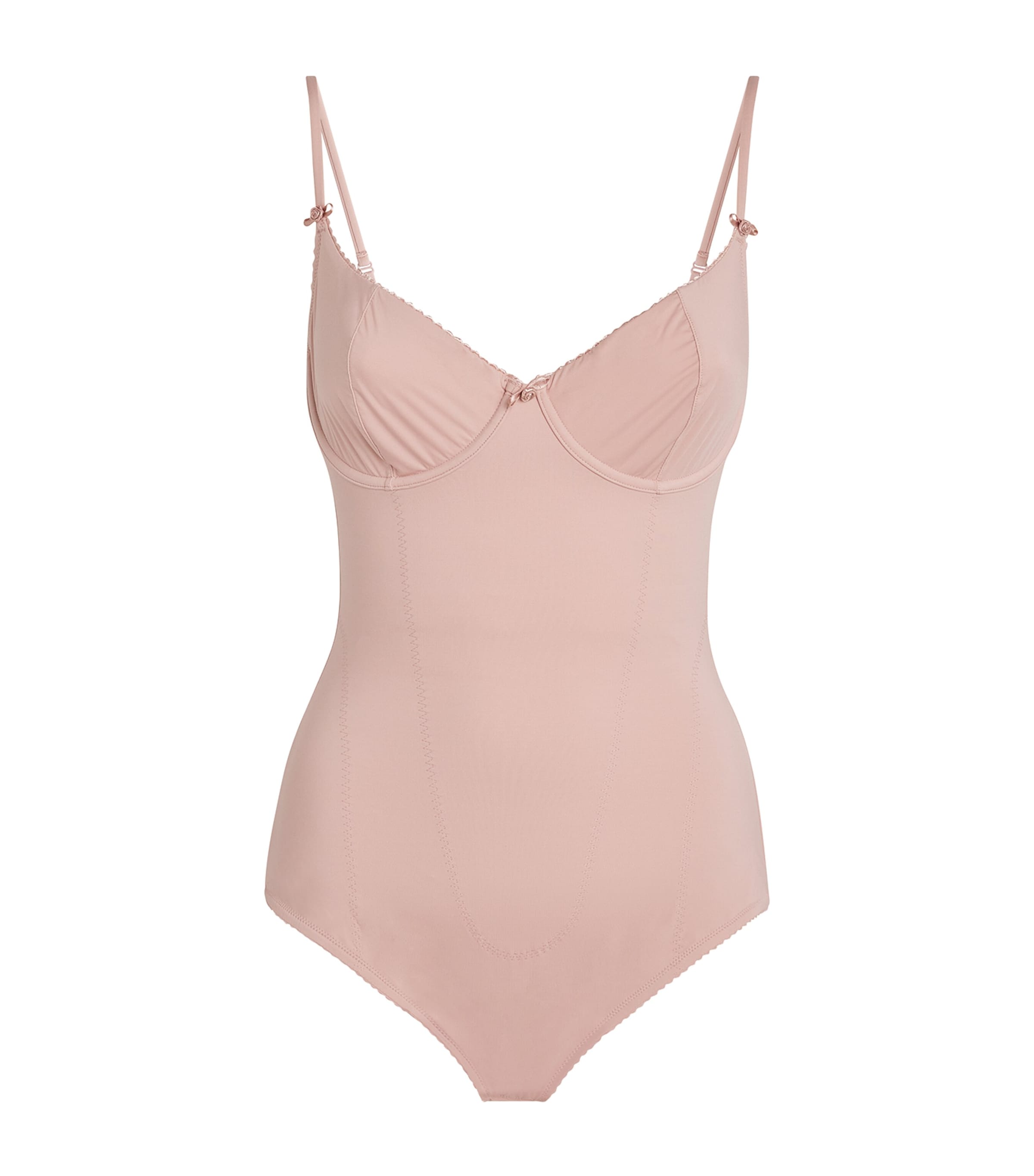 Skims Vintage Shapewear Demi Brief Bodysuit In Pink