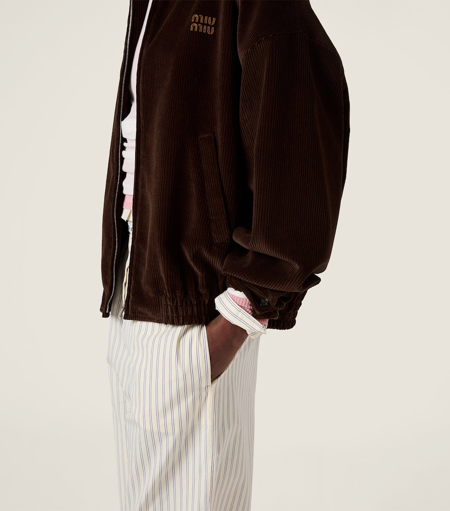 Miu Miu Womens Corduroy Logo Blouson Jacket Image 5