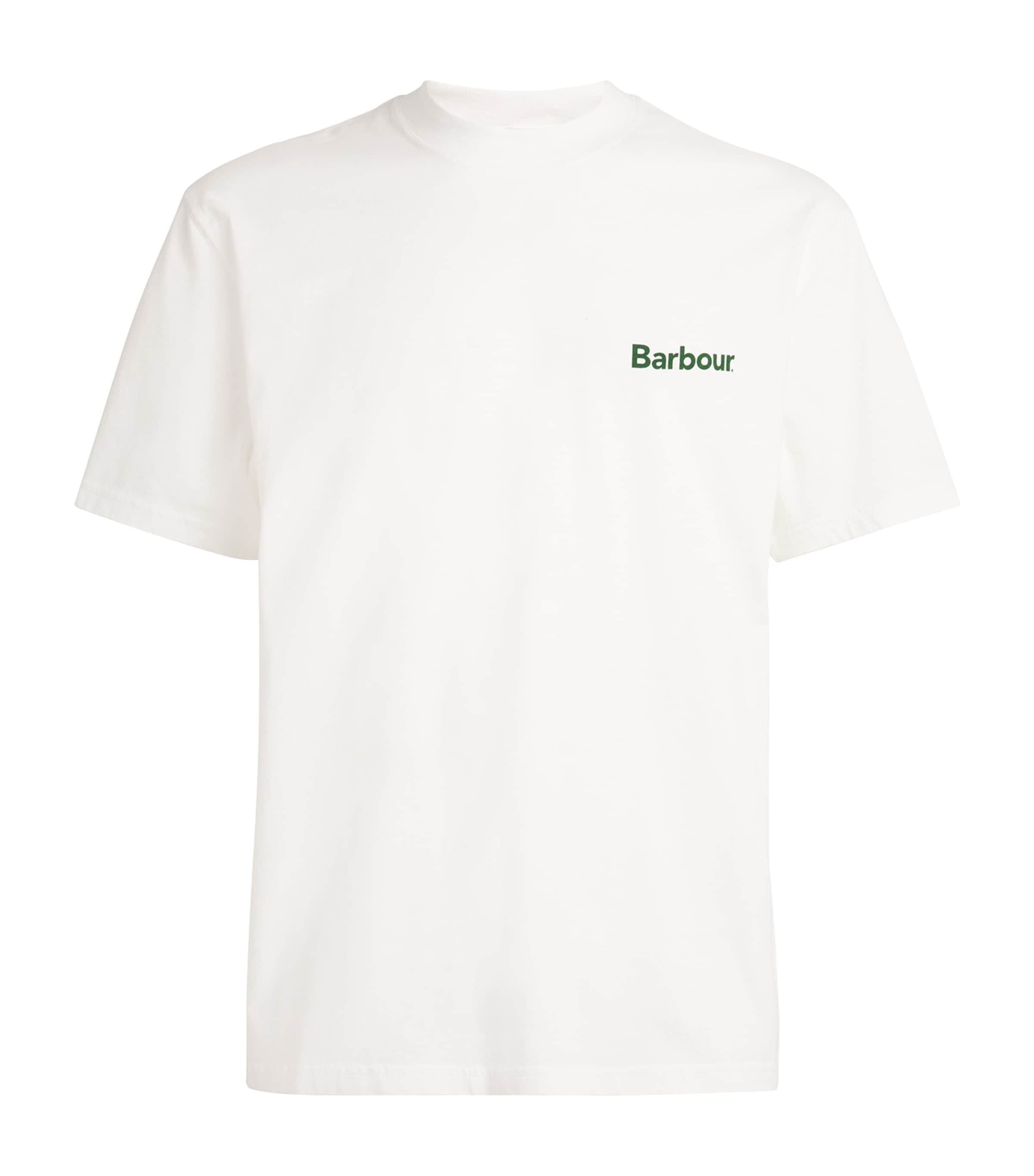 Barbour Short-sleeved Round-necked T-shirt In White