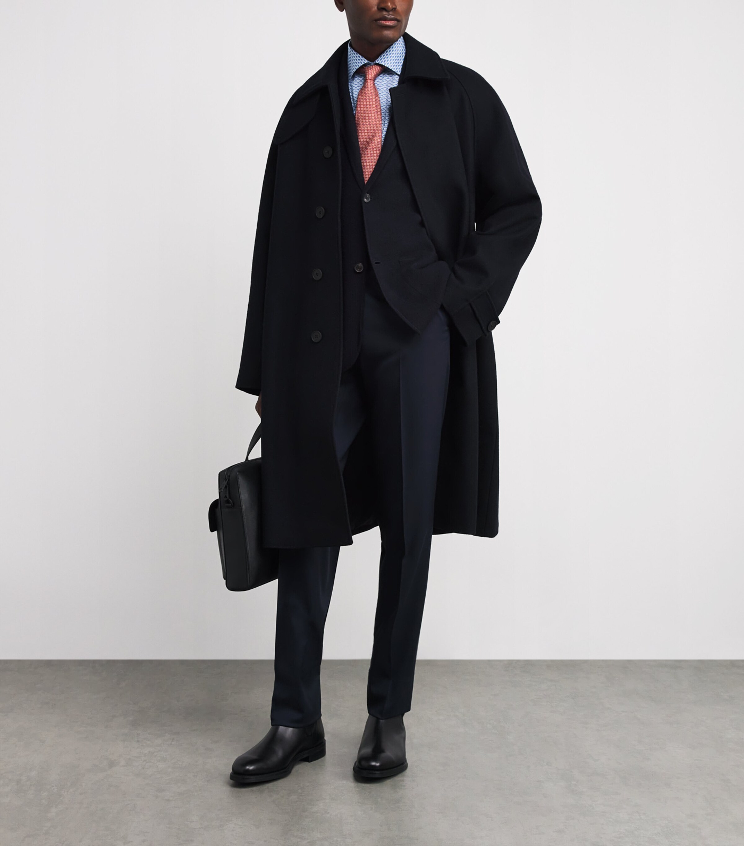 Cotton Twill Print Slim Shirt 26DARK BLUE Image 2