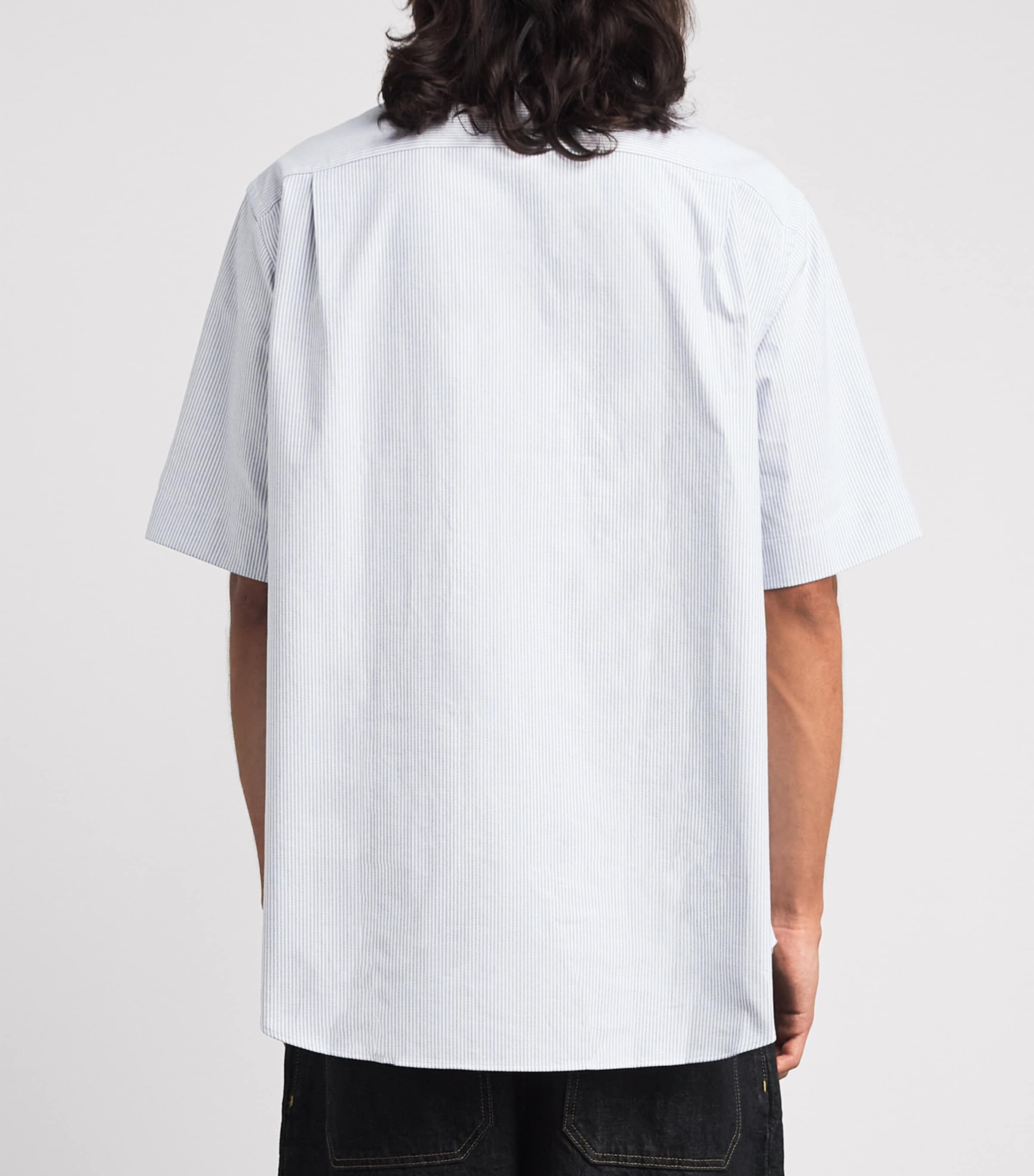 Vivienne Westwood Mens Organic Cotton Stripe Bowling Shirt Ink Stripe Image 5