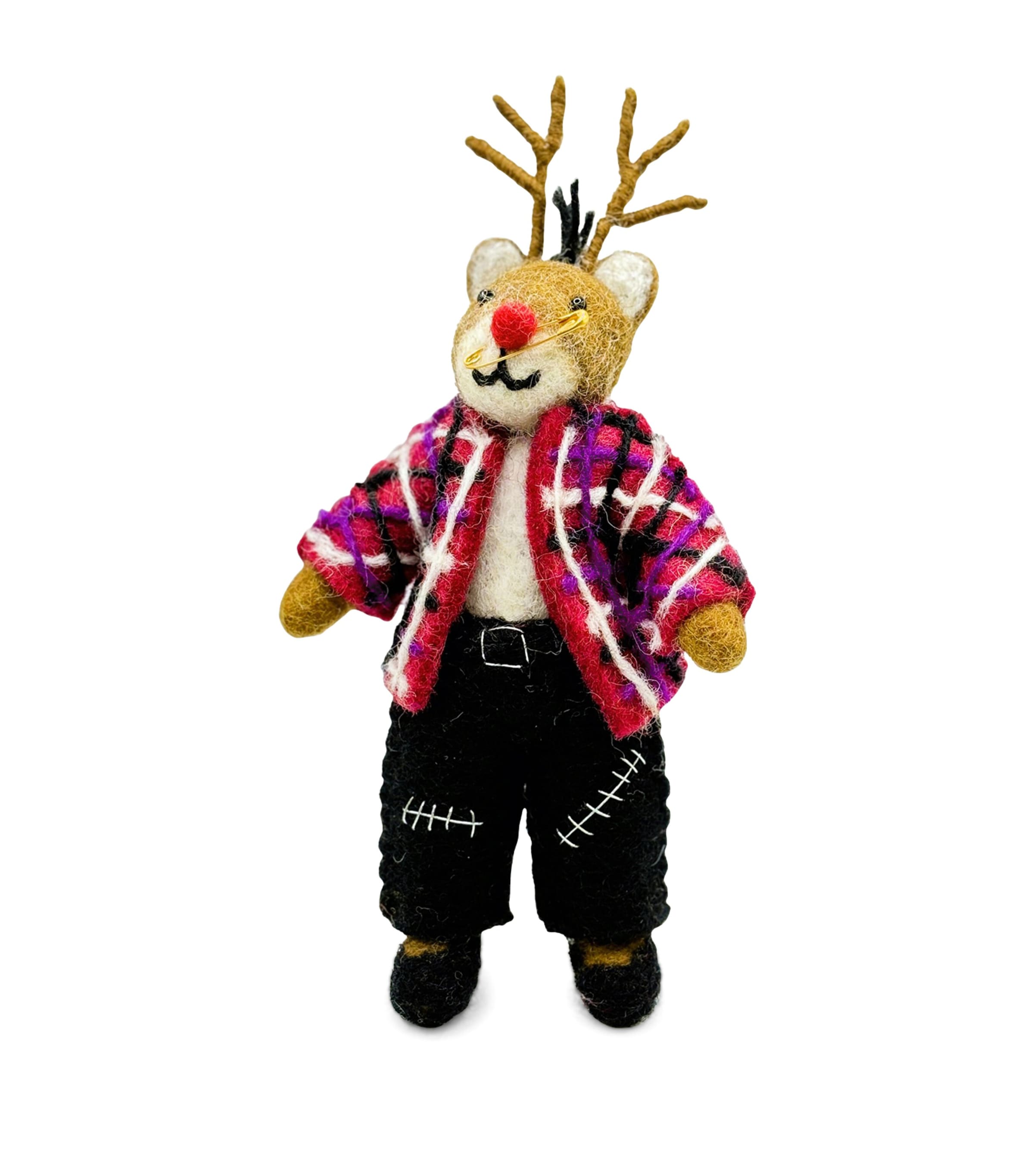 Harrods Wool Punk Reindeer Ornamnent In Multi