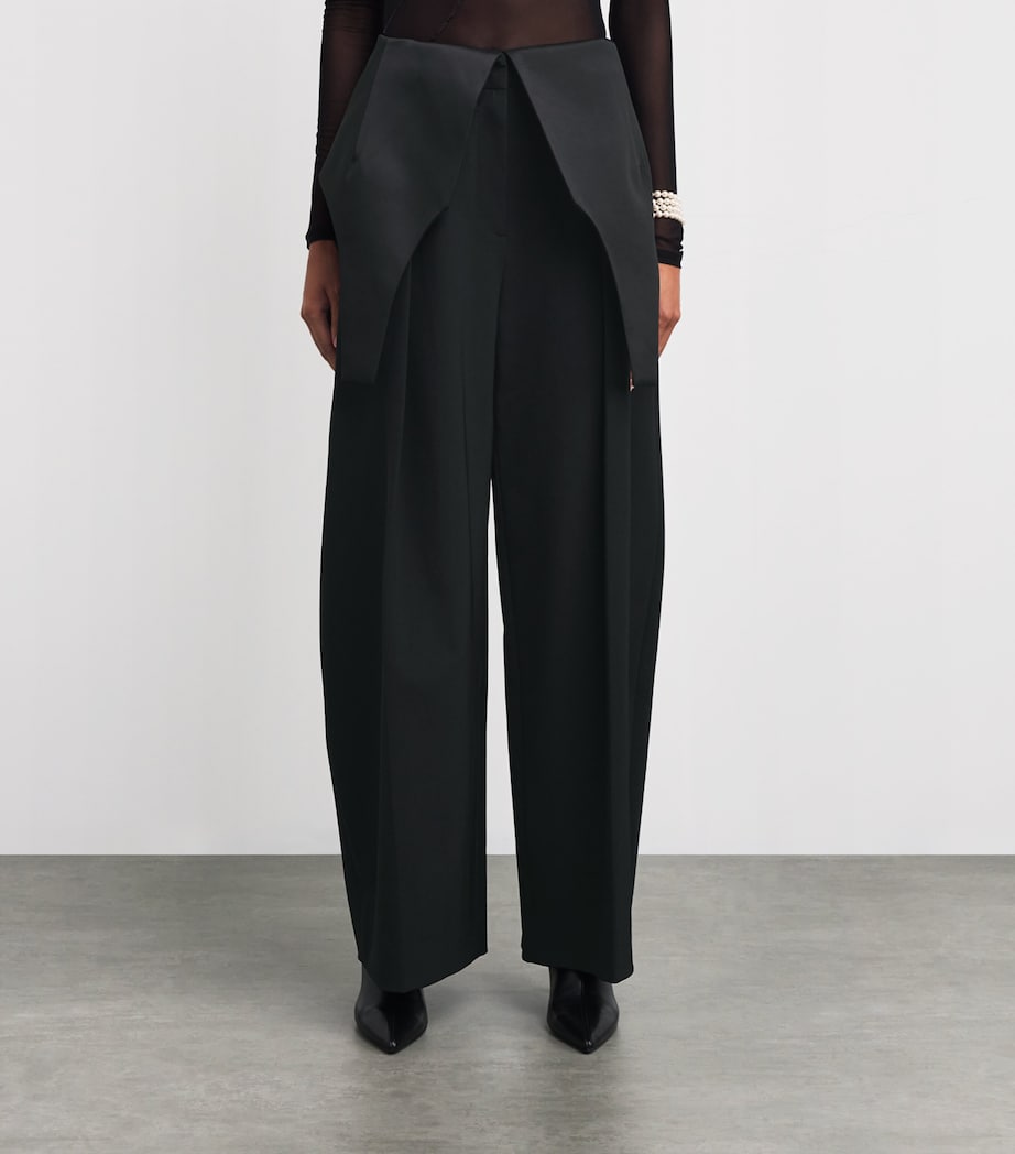 Bodysuit-Detail Tailored Trousers 00-BLACK Image 3