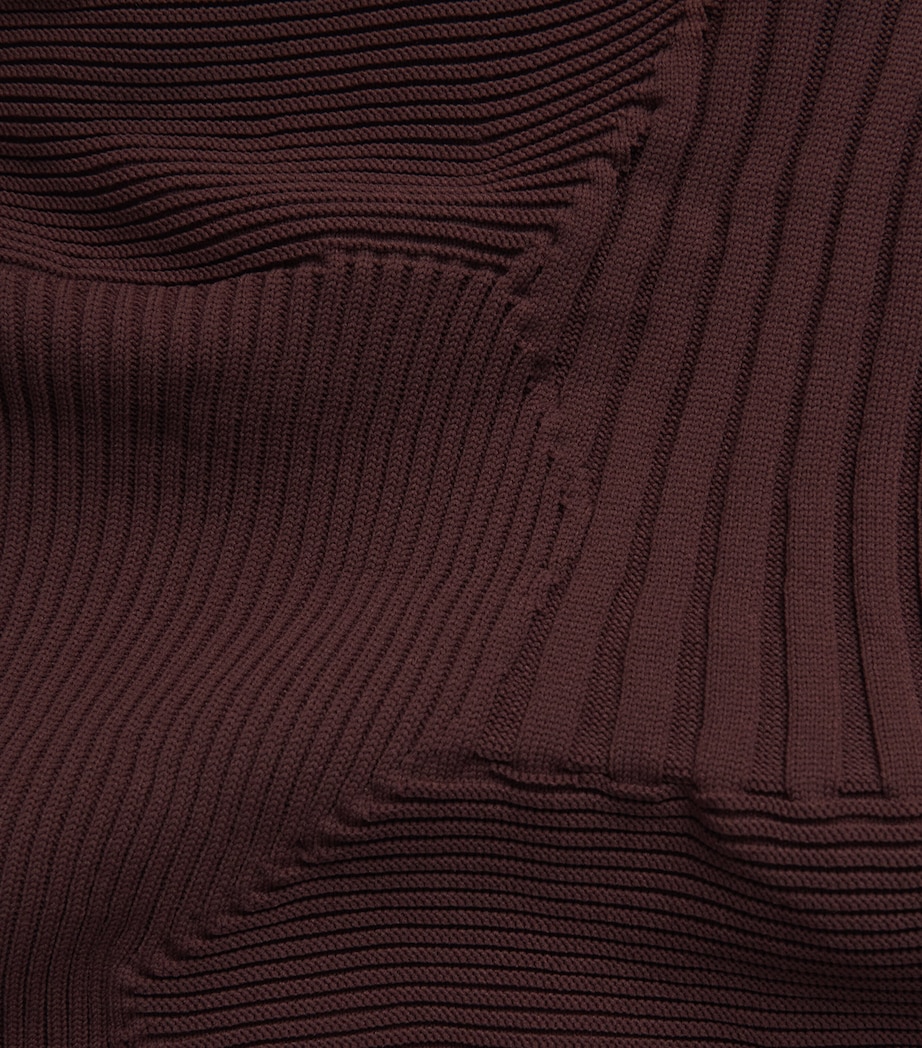 Issey Miyake Womens Kone Kone Knit Skirt Dark Brown Image 6