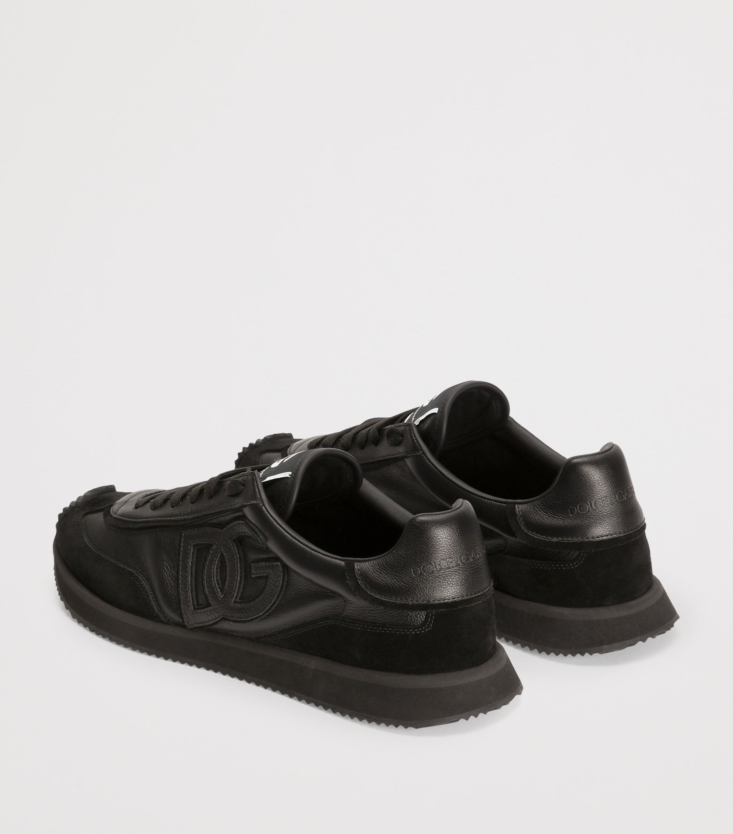 Suede and Leather DG Cushion Sneakers 8B956-BLACK/BLACK Image 3