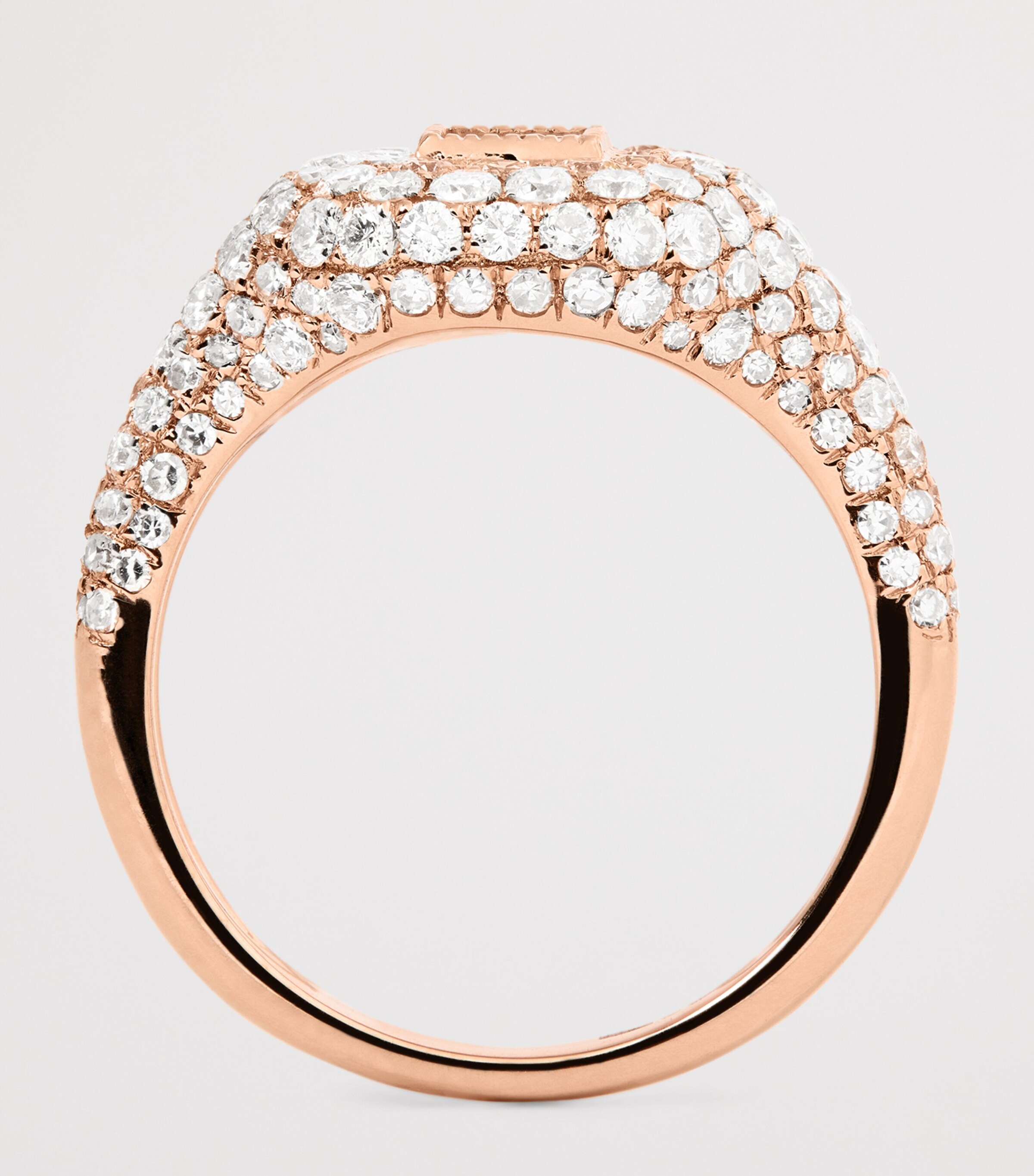 Rose Gold and Diamond New Modern Pinky Ring ROSE GOLD Image 3