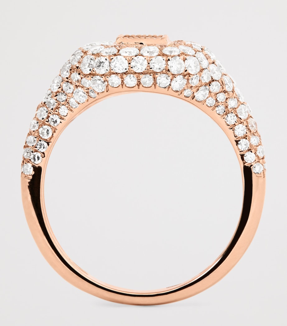 Rose Gold and Diamond New Modern Pinky Ring ROSE GOLD Image 3