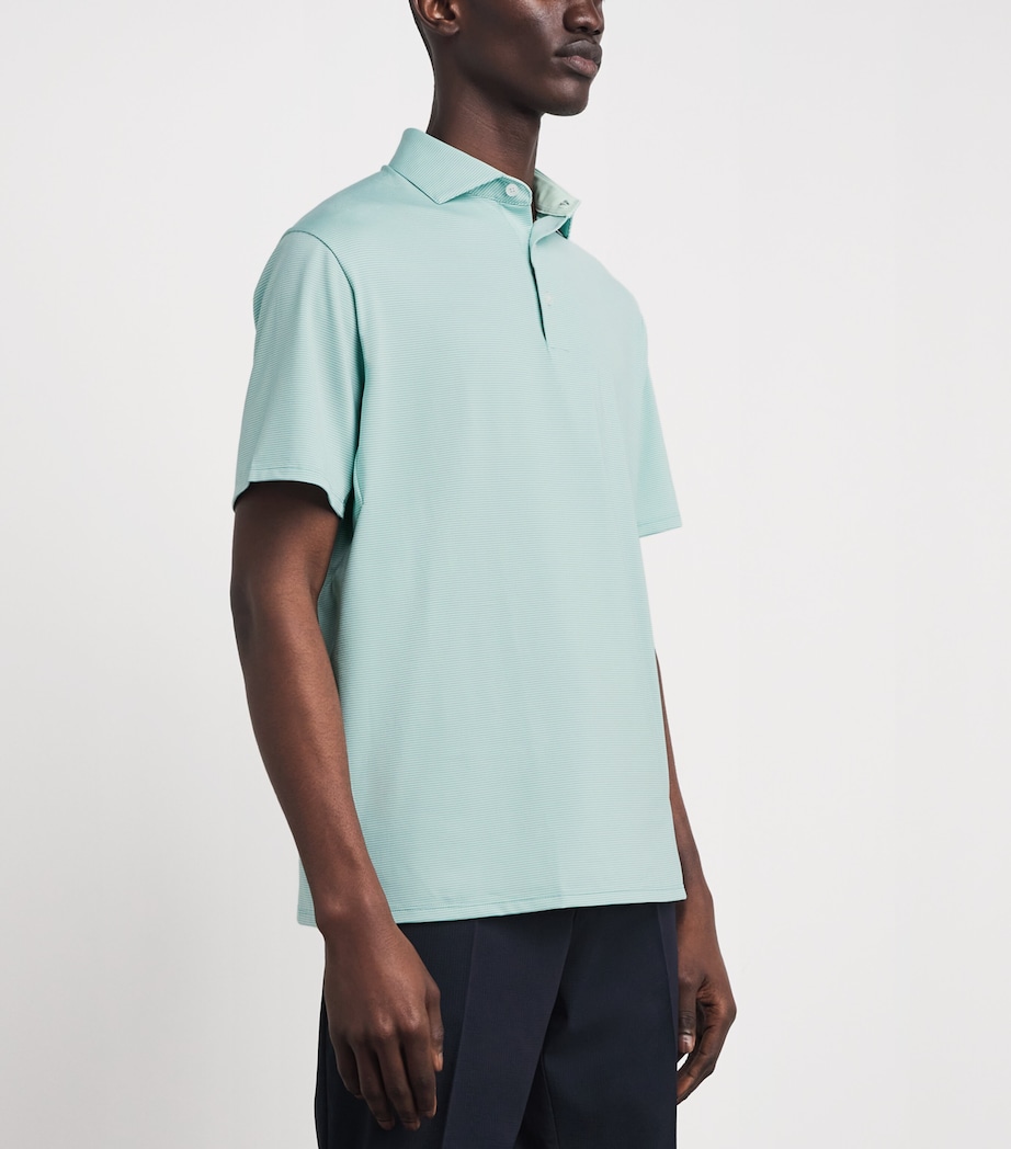 KJUS Mens Stripe Soren Golf Polo Shirt Agave/rivbk Image 4