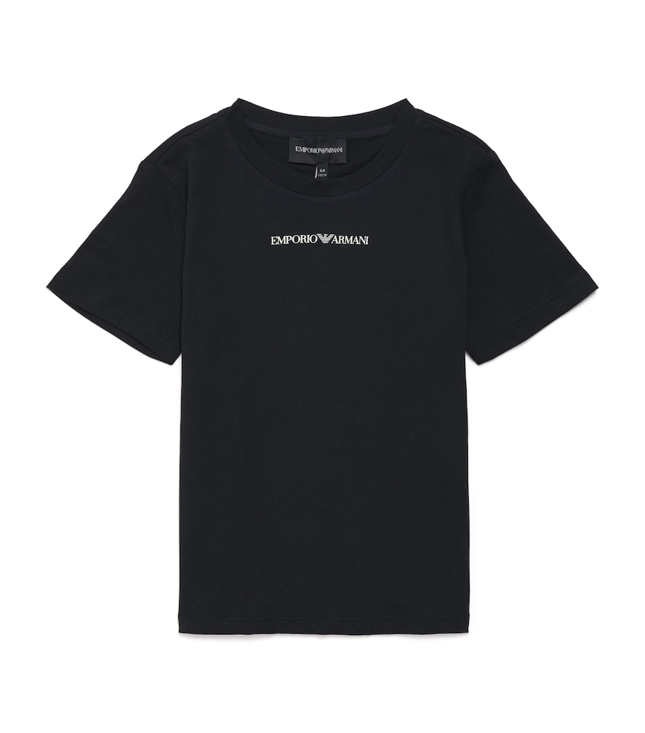 Cotton Monogram T-Shirt (4-16 Years) UB118 NAVY / WITH OF Image 1