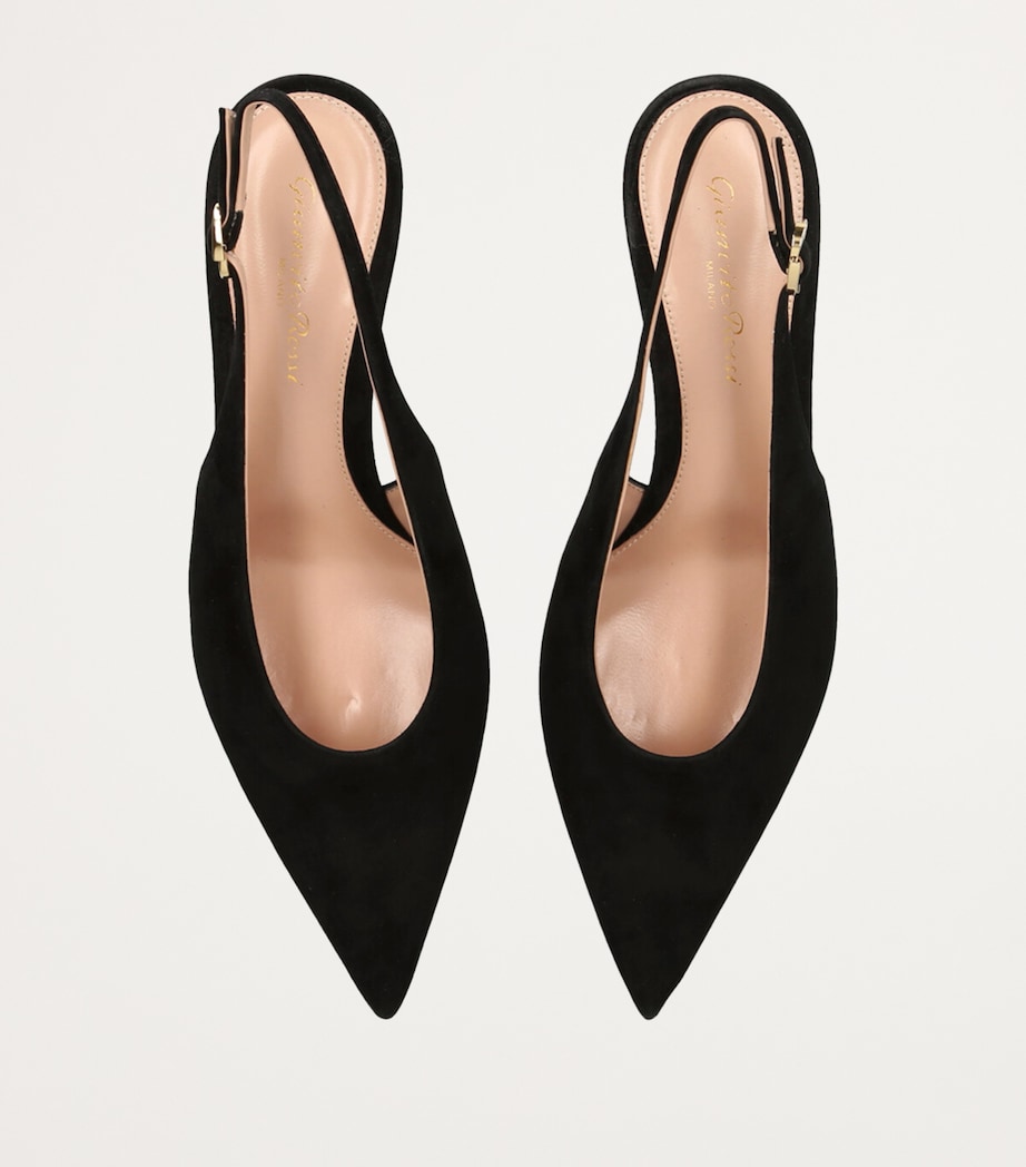 Suede Robbie Slingback Pumps 55 BLACK Image 4