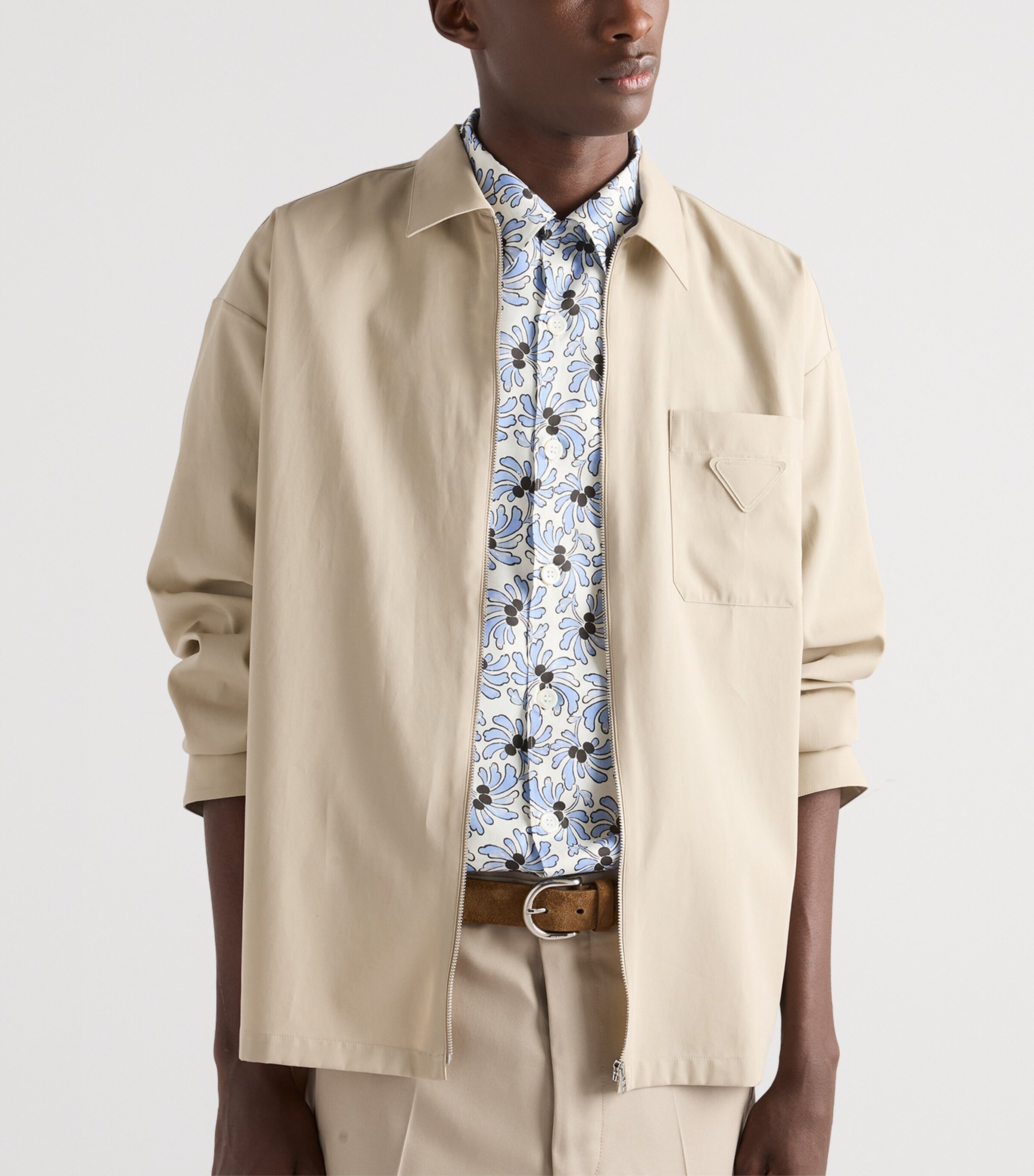 Prada Mens Cotton Zipped Shirt Image 3