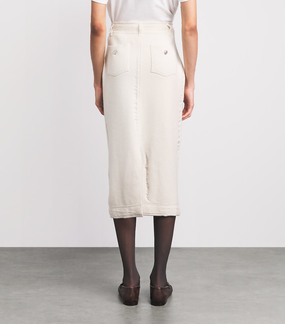 Barrie Womens Cashmere-Cotton Midi Skirt Bar Nvous/nvous Image 5
