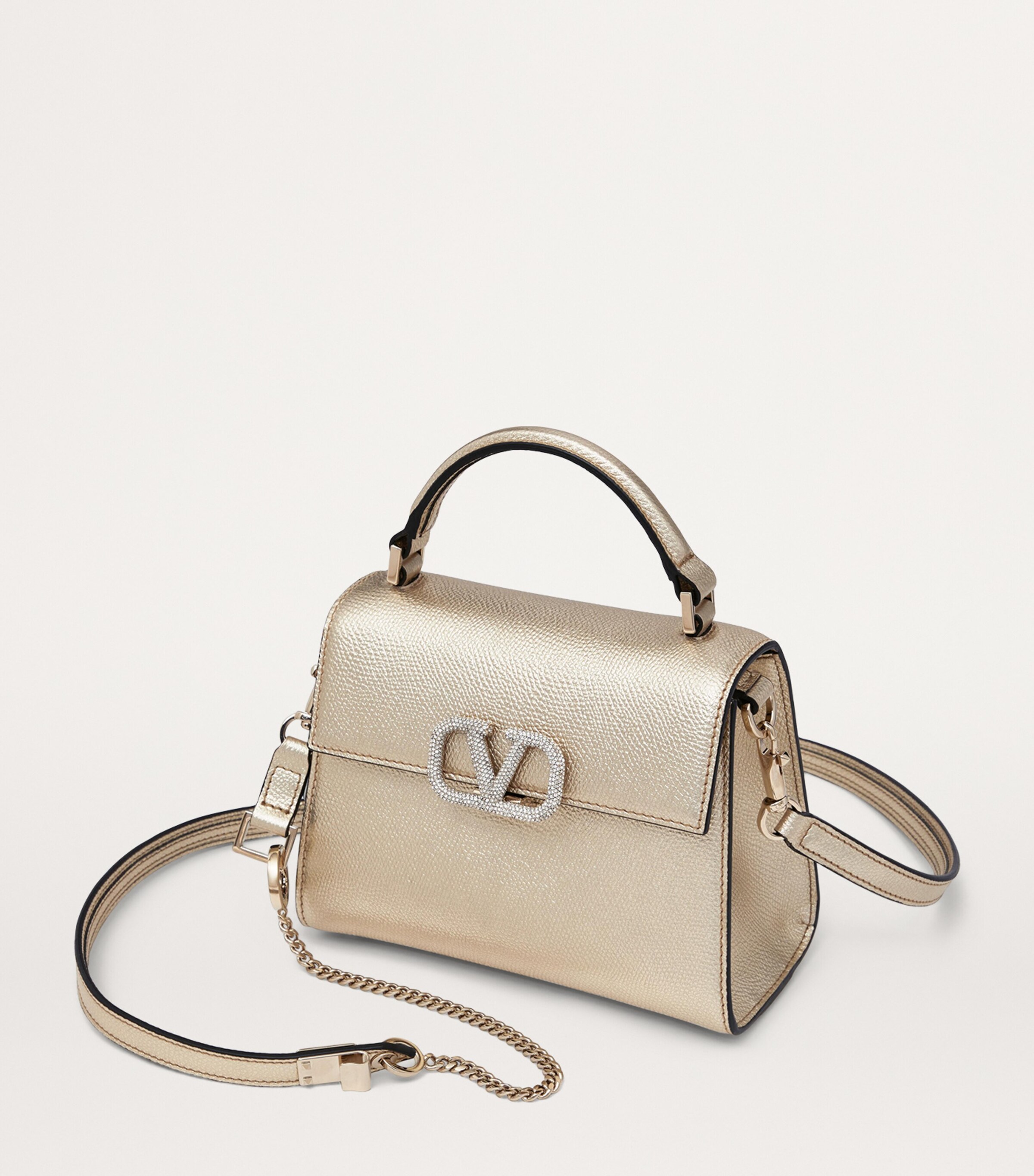 Valentino Garavani Mini Metallic Calfskin VSLING Top-Handle Bag Image 4