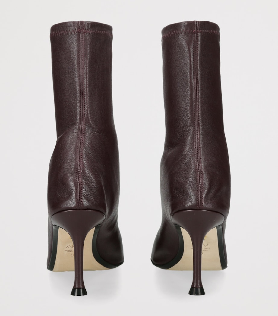 Leather Etienne Ankle Boots 75 WINE Image 2