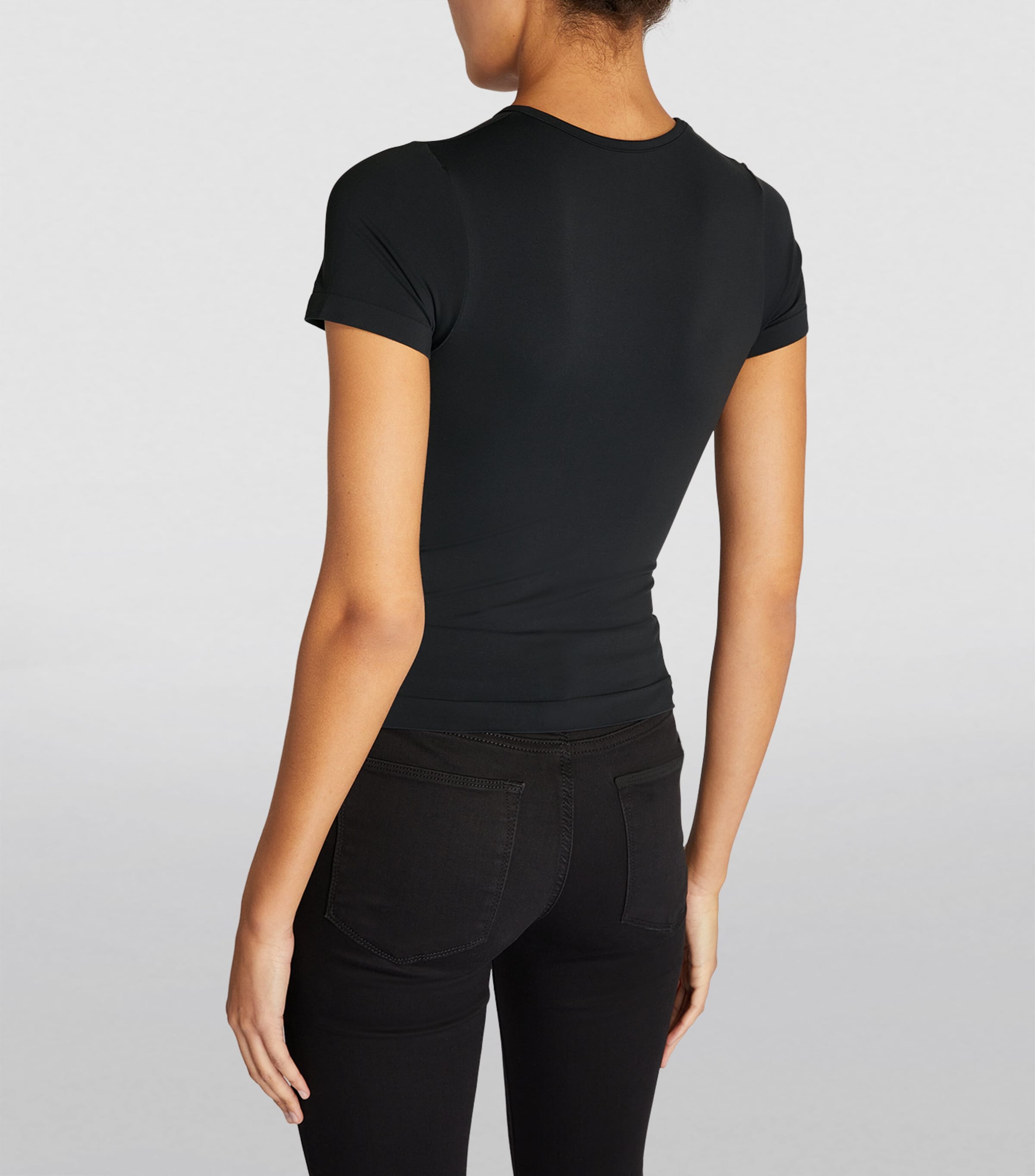 Skims Black Soft Smoothing T-Shirt | Harrods US