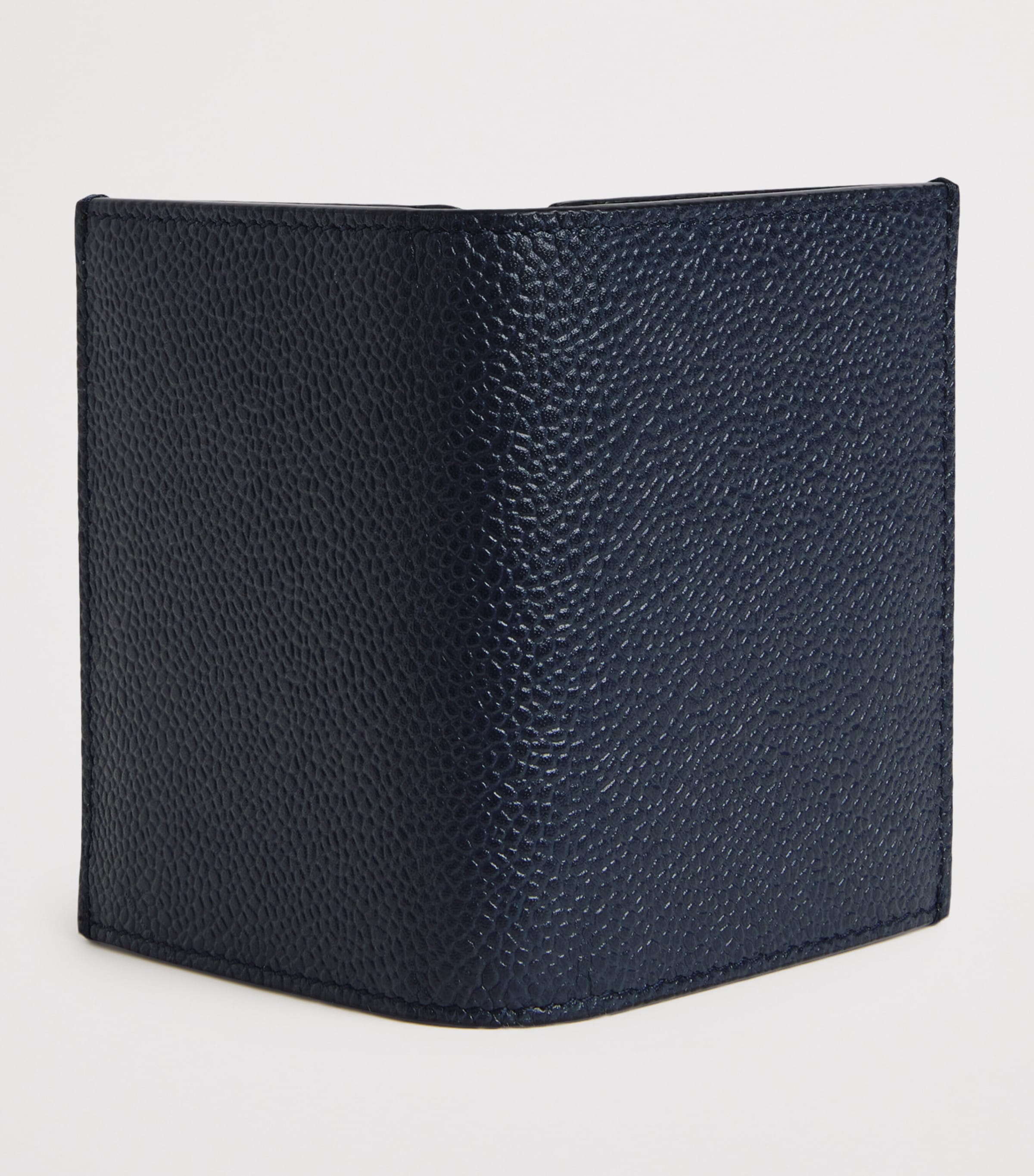 Leather Double Card Holder NAVY Image 3