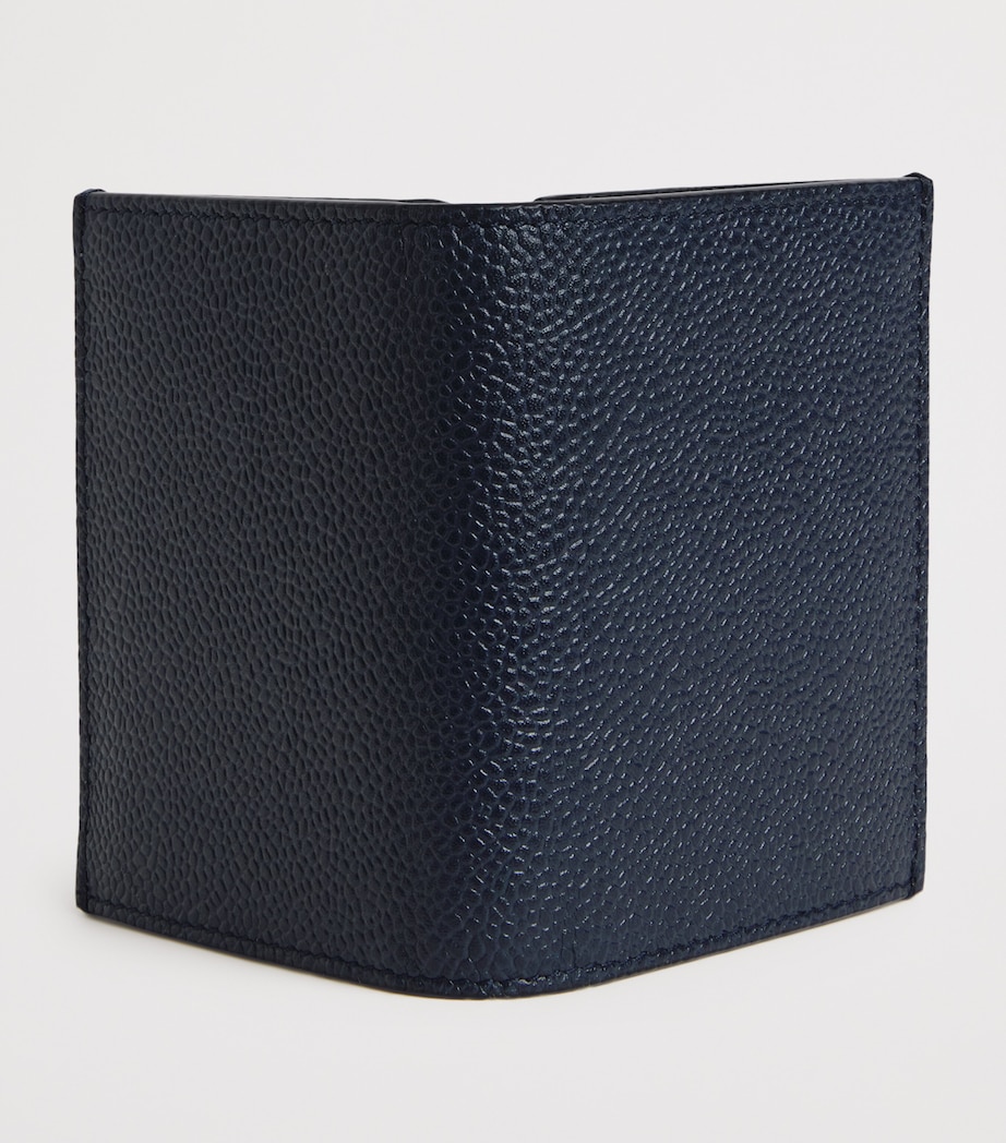 Leather Double Card Holder NAVY Image 3