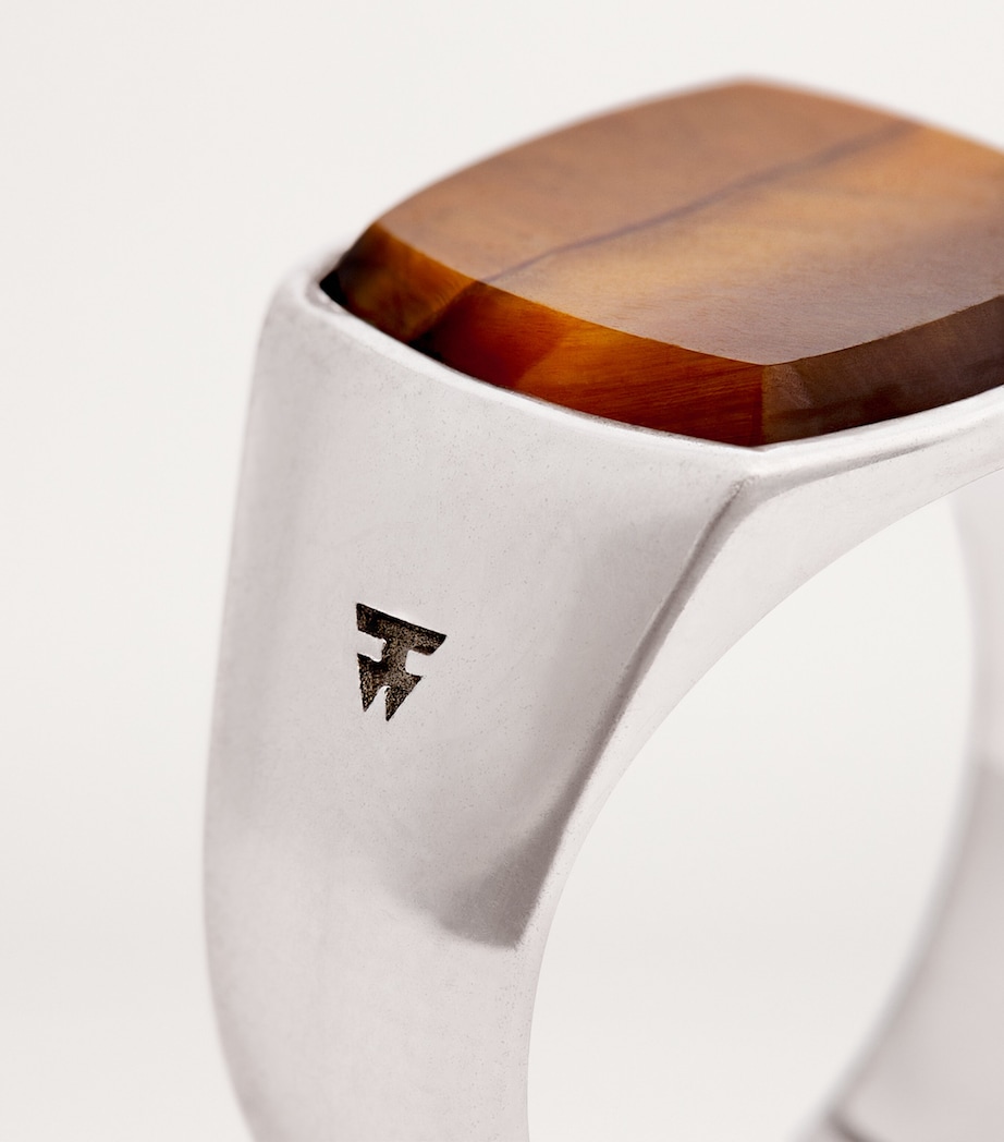 Sterling Silver Cushion Tiger Eye Ring NA Image 6