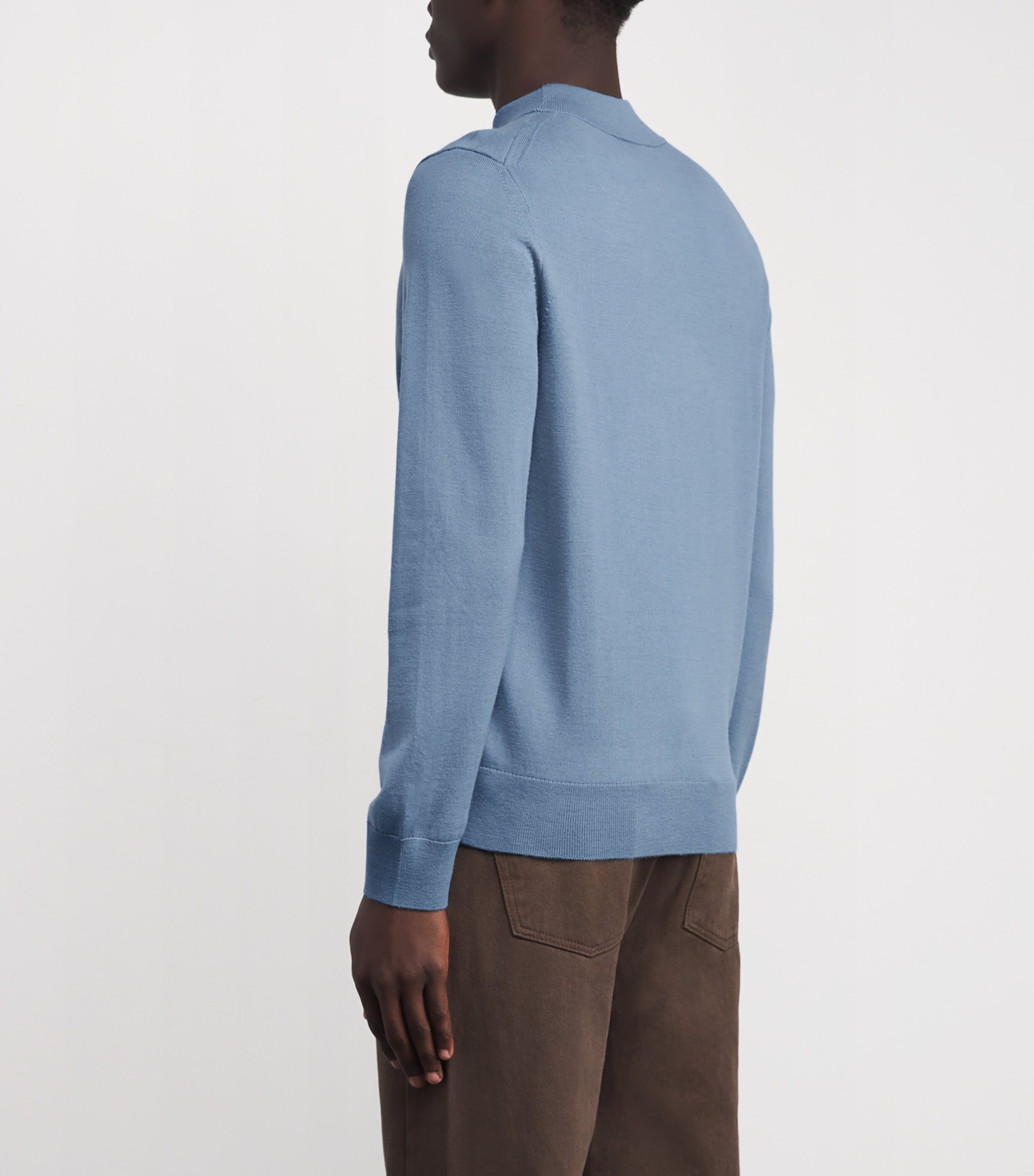 Wool High-Neck Sweater CHAMBRAY. Image 4