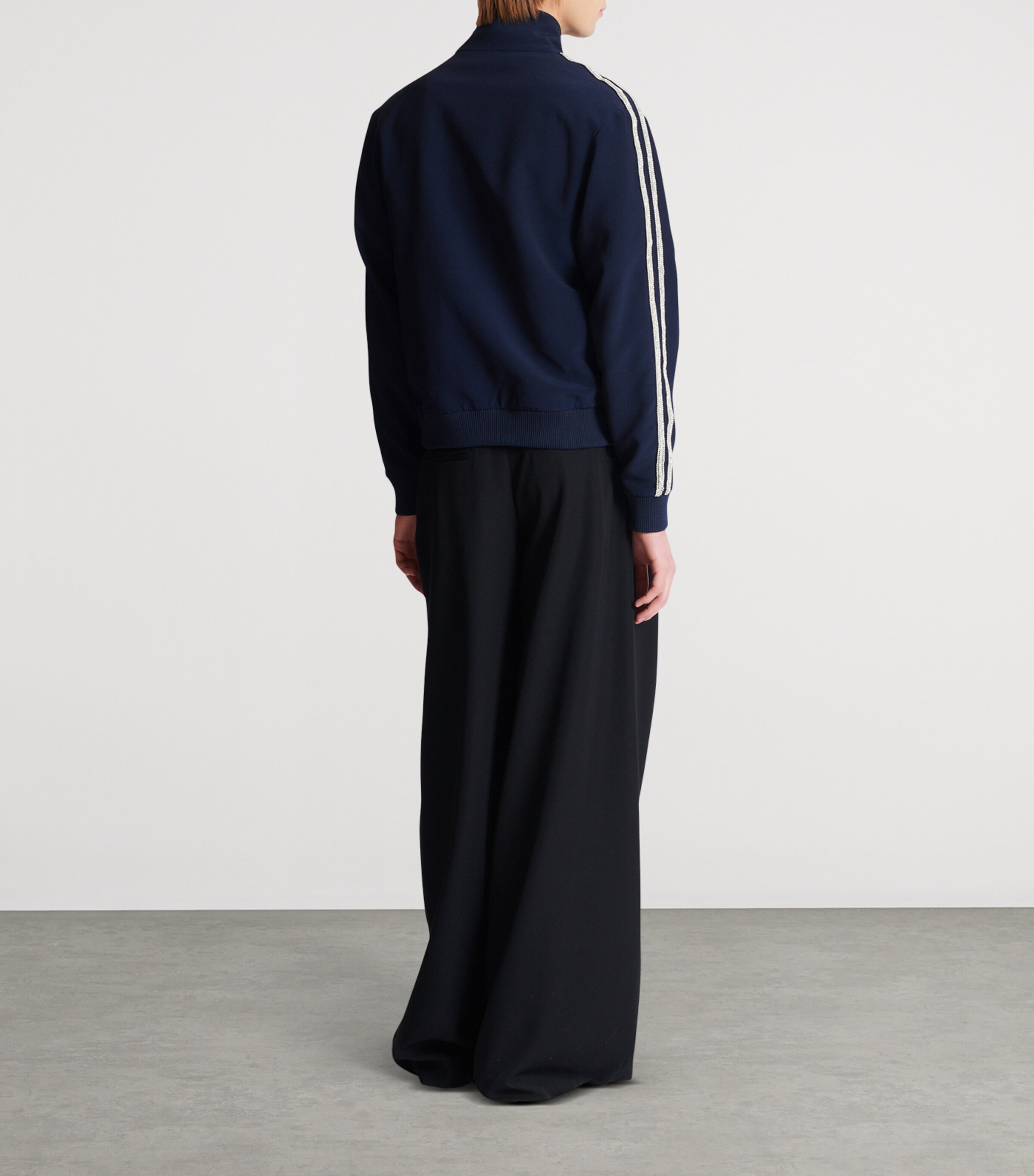 Balmain Mens College Emblem Track Jacket Sfj Bleu/blanc Image 7