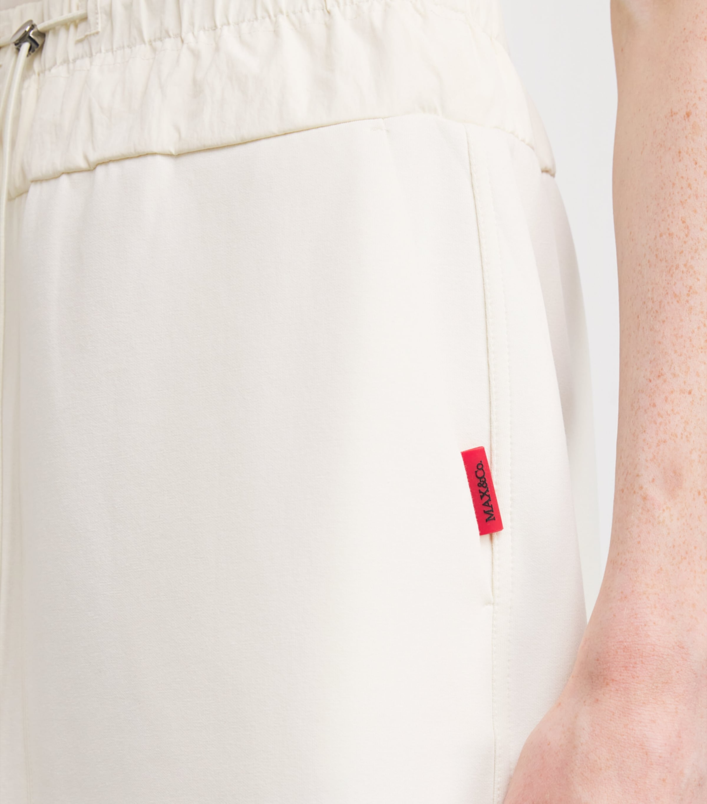 Cotton-Blend Jersey and Canvas Midi Skirt WHITE Image 6