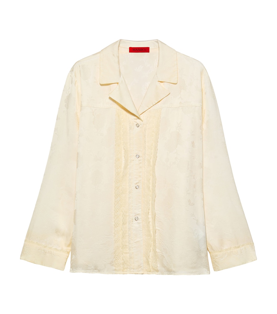 MAX&Co. Womens Lace-Trim Shirt Banana Image 1