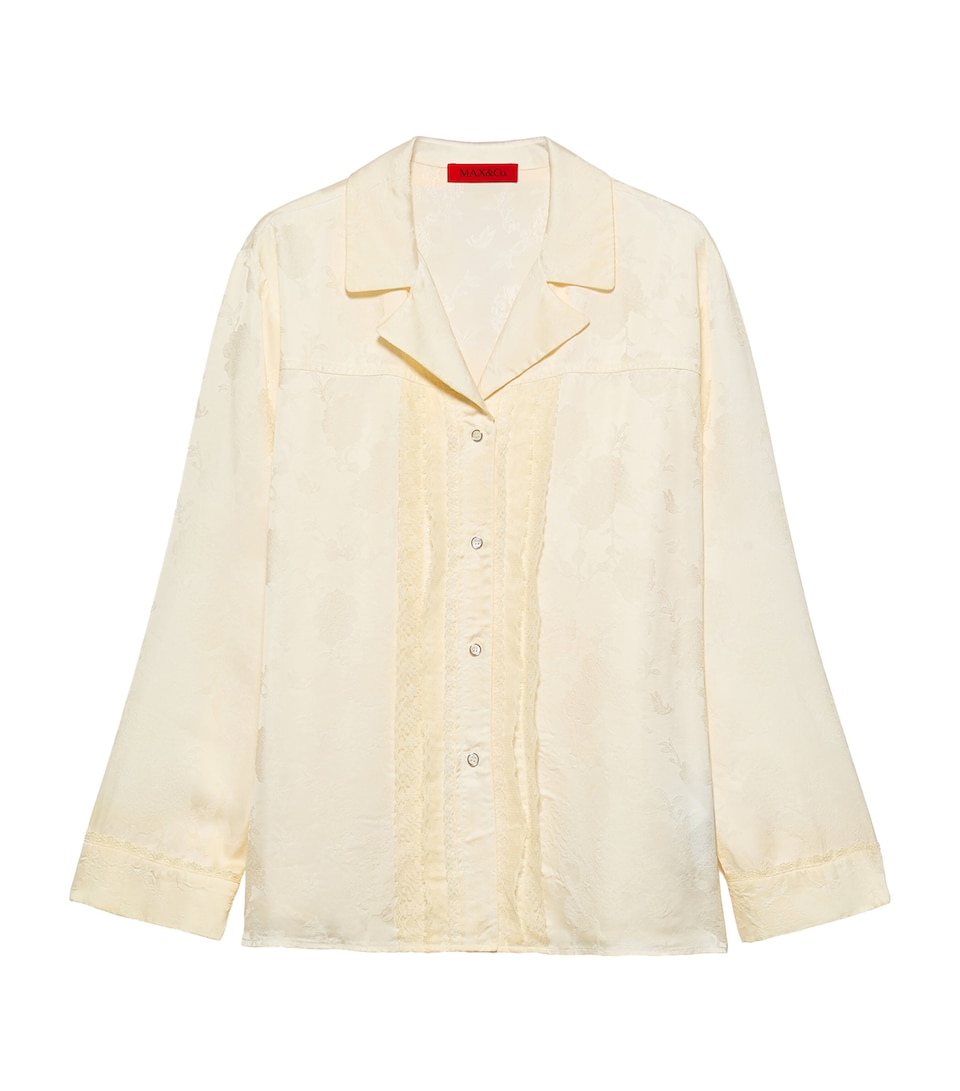 MAX&Co. Lace-Trim Shirt Banana