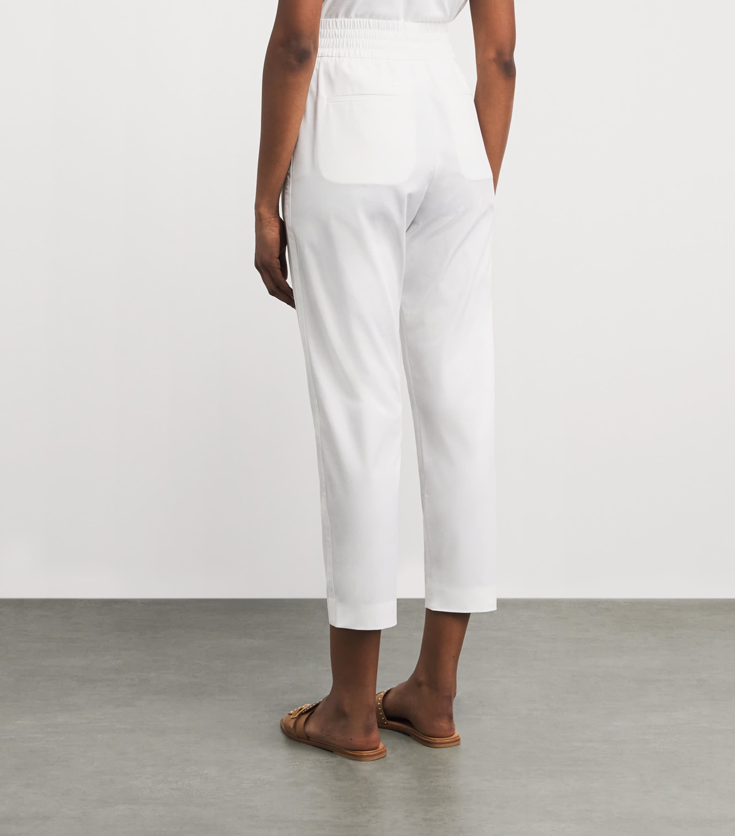Eleventy Womens Elasticated Straight Trousers Bianco Image 5