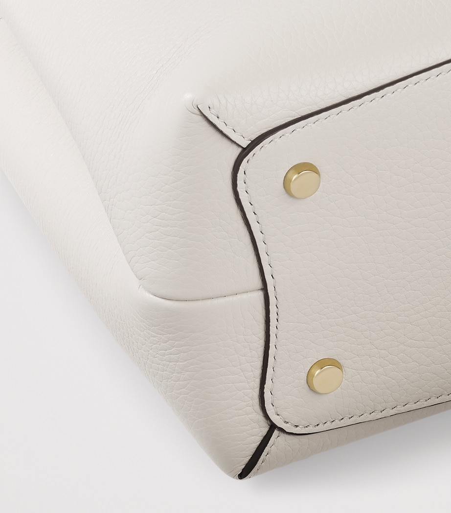 Small Leather Panthère de Cartier Top-Handle Bag WHITE Image 9