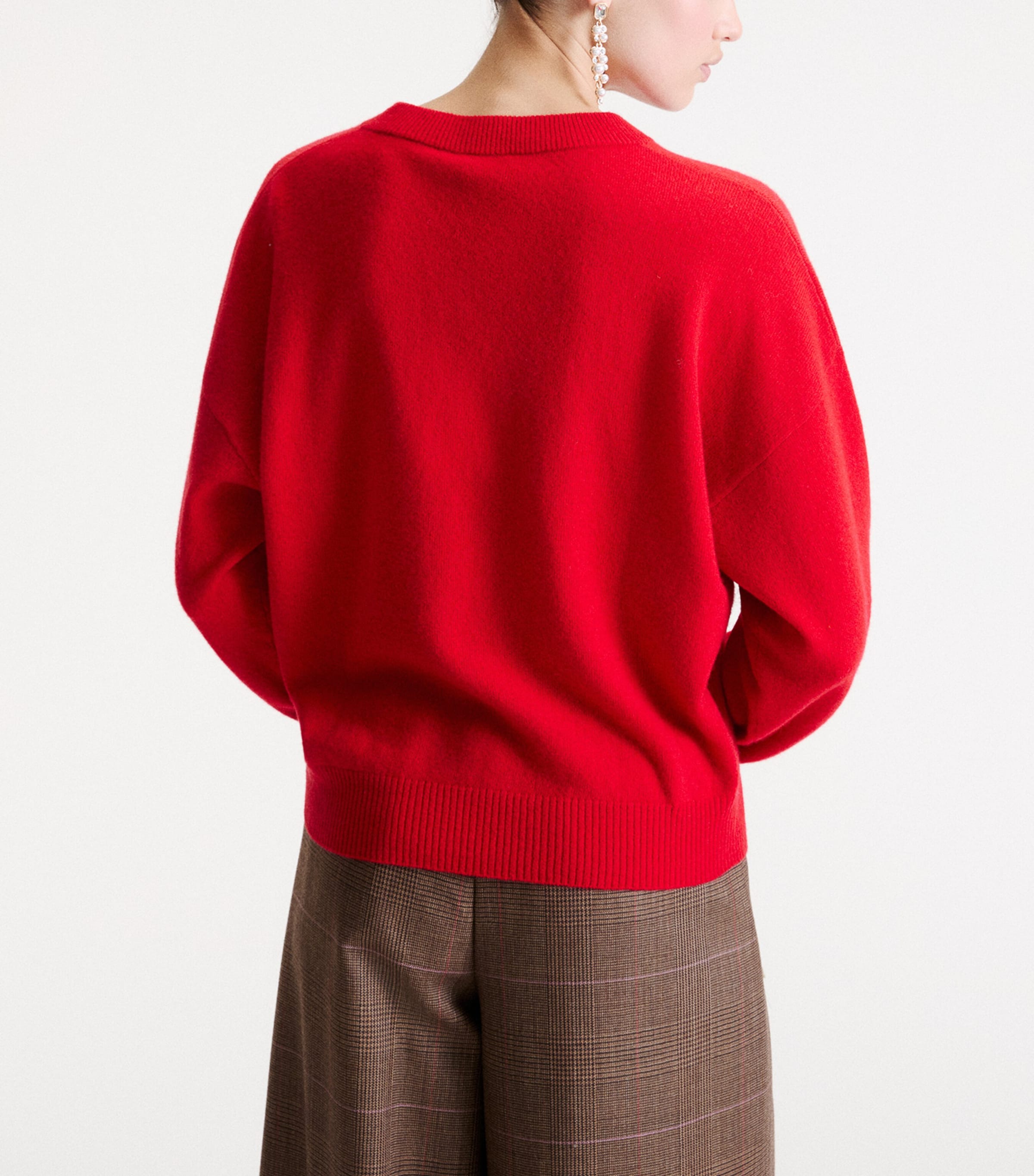 Marella Womens Wool-Cashmere Sweater Red Image 3