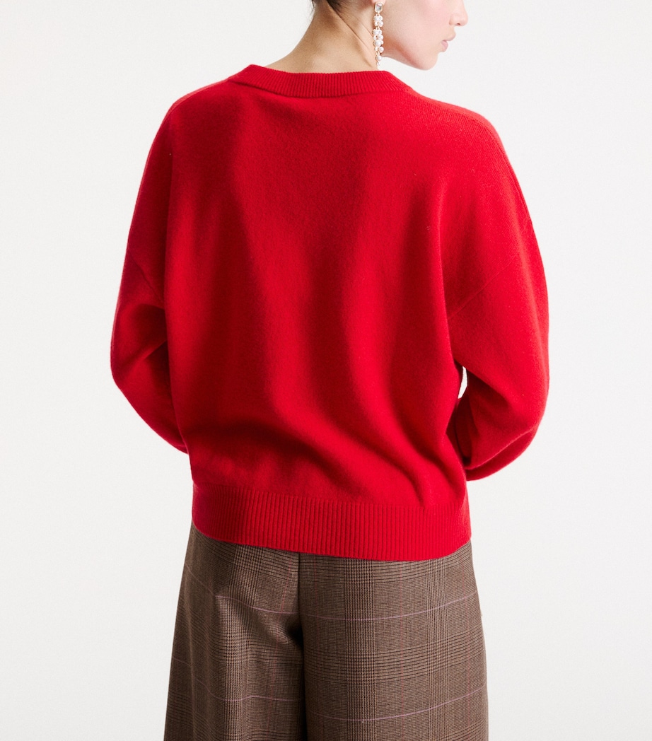 Marella Womens Wool-Cashmere Sweater Red Image 3