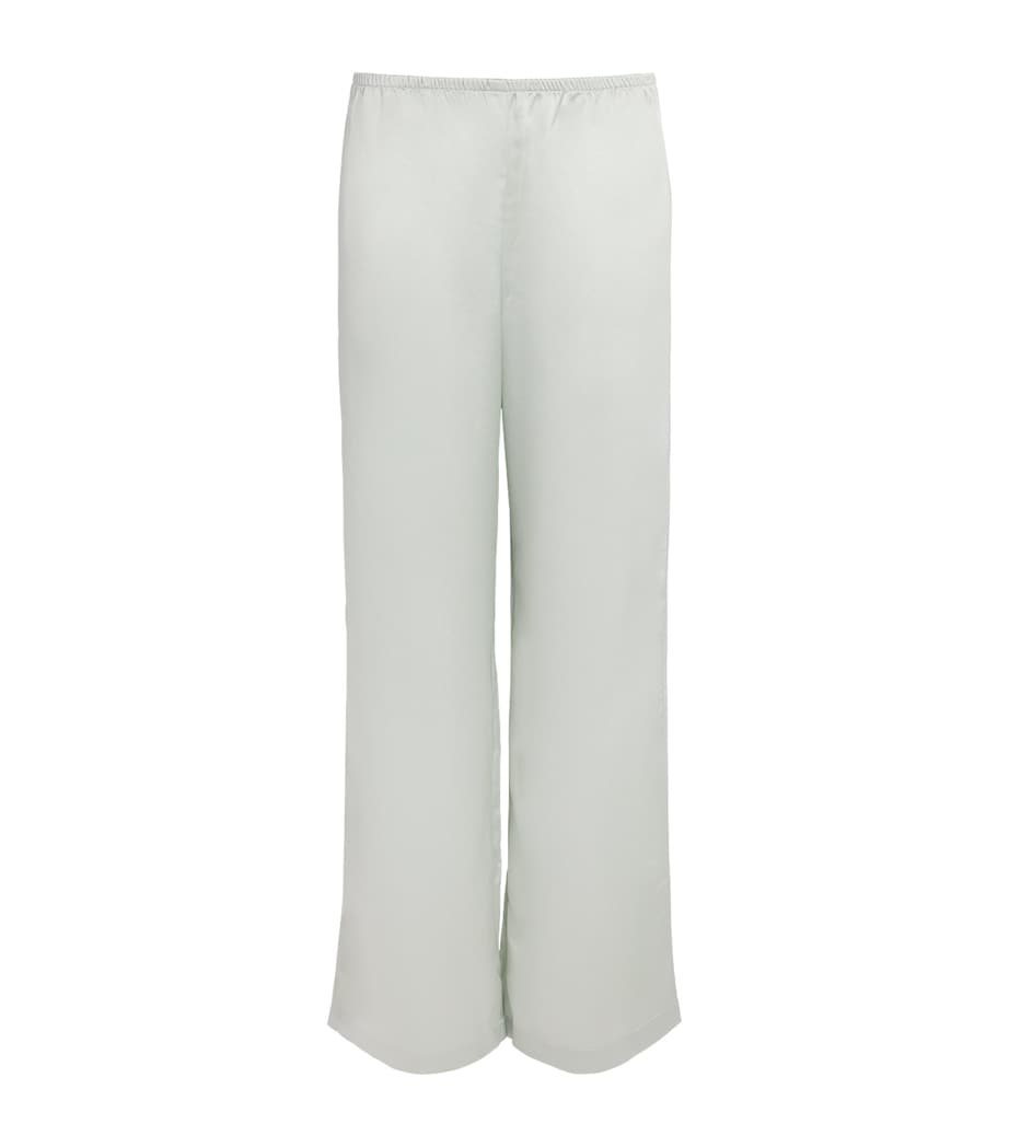 LESET Womens Satin Barb Bias Trousers Watercress Image 1