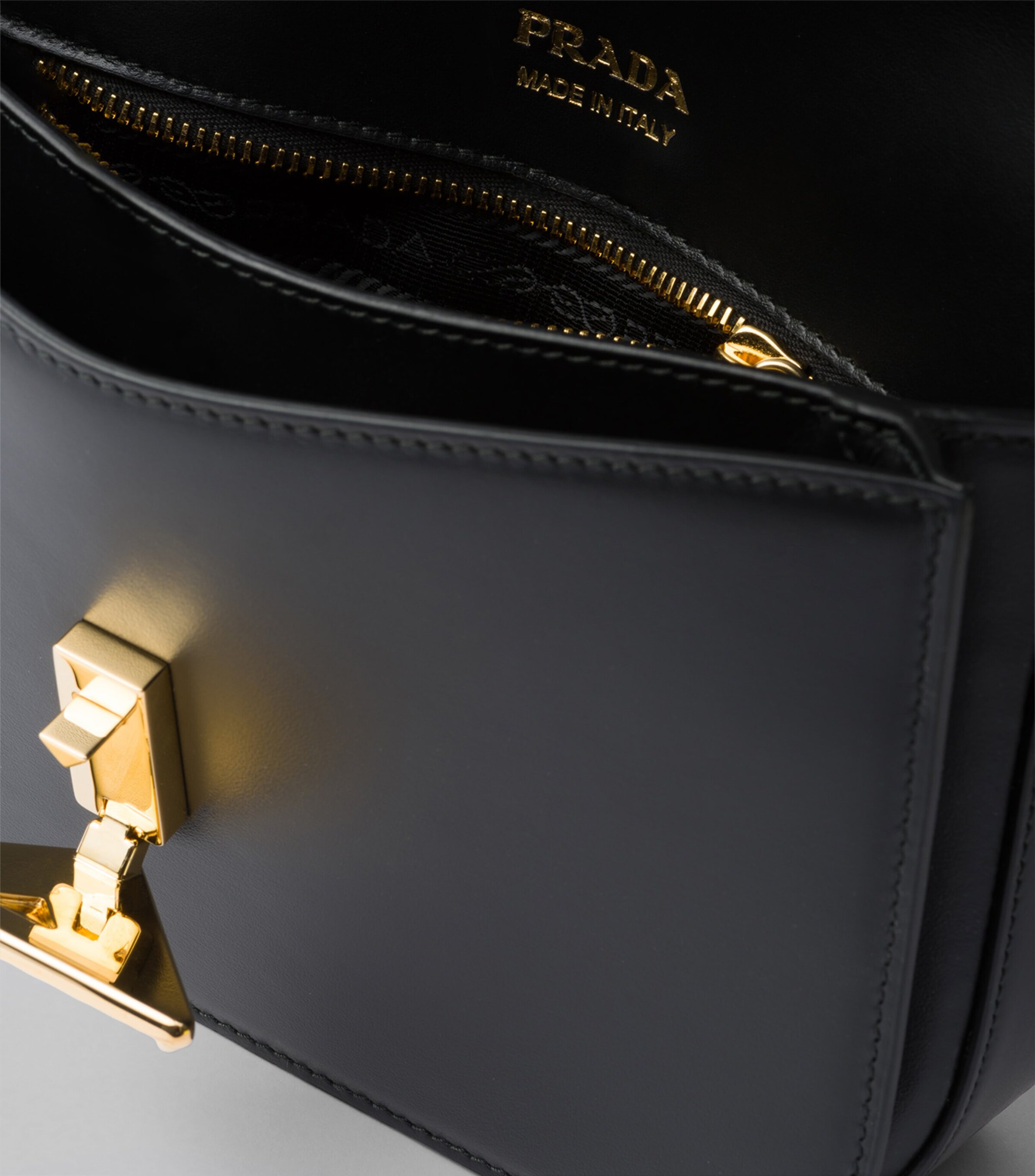 Prada Leather Emblème Shoulder Bag | Harrods UK