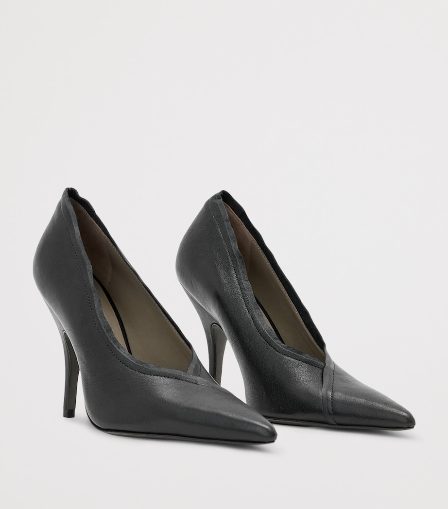 AllSaints Leather Vera Pumps 100 Black Image 2