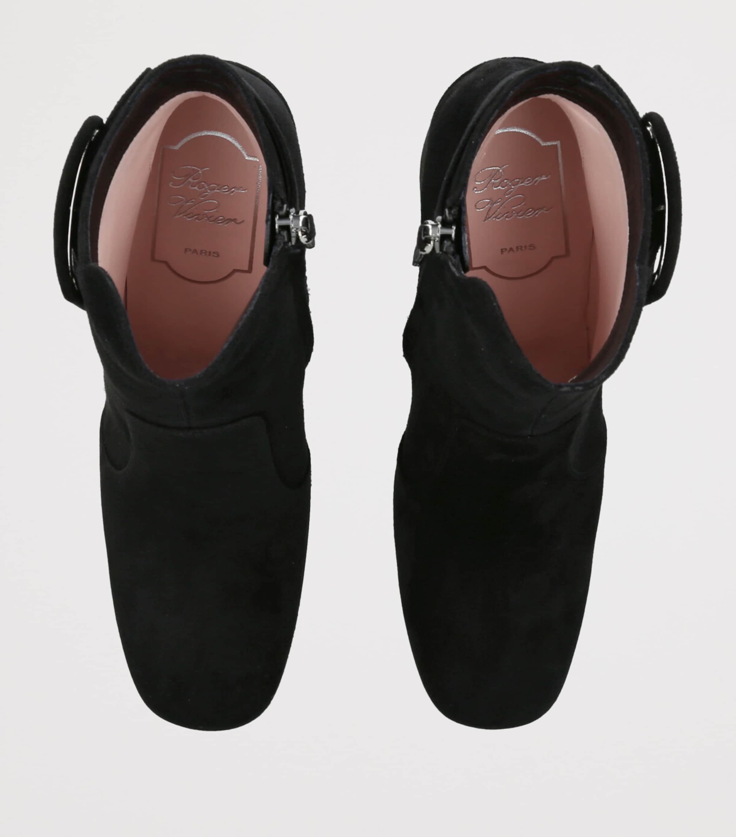 Suede Polly Ankle Boots 85 BLACK Image 4