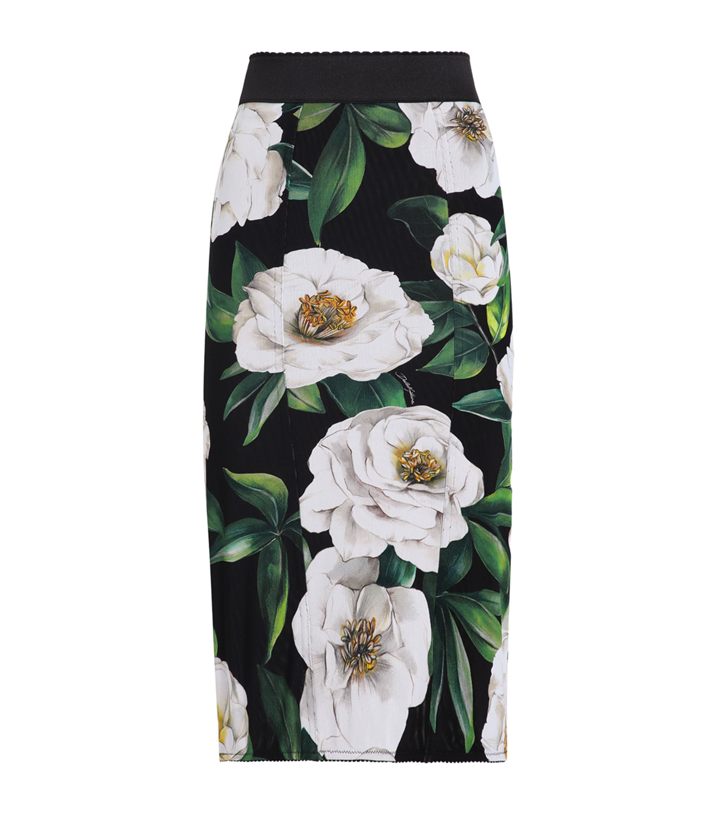 Dolce & Gabbana Gardenia Printed Marquisette Midi Skirt