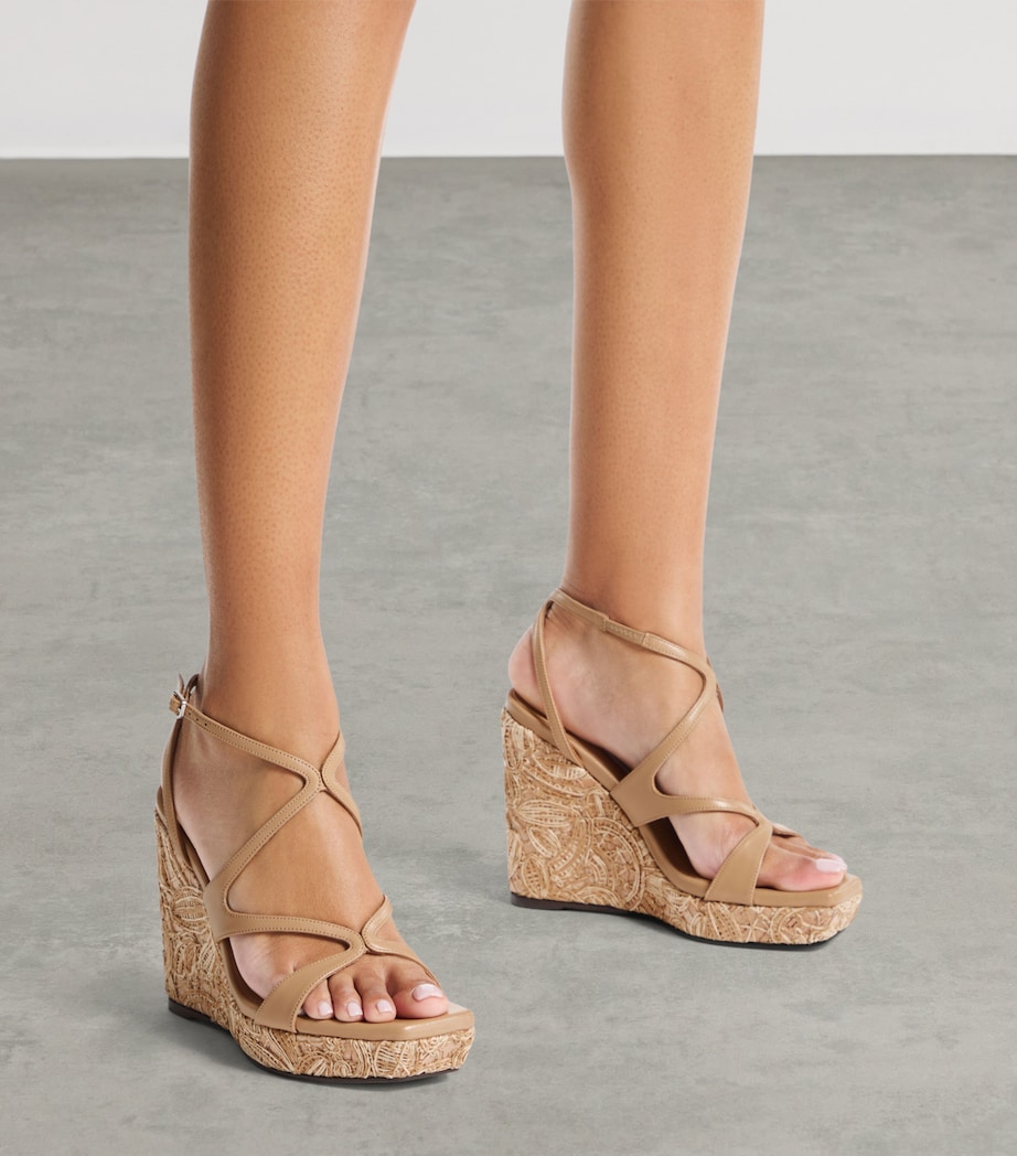 Jimmy Choo Ayla 110 Wedge Sandals Cappuccino/natural Image 2
