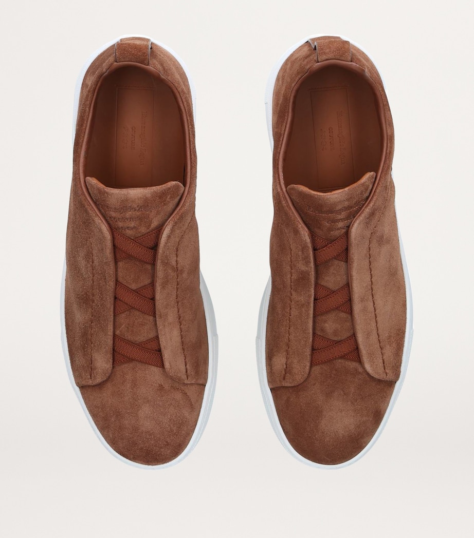 Suede Triple Stitch Sneakers TAN Image 4