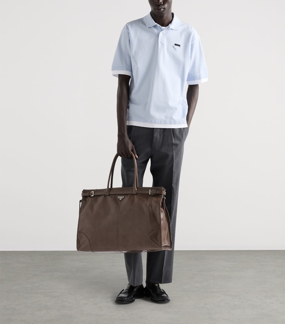 Prada Calfskin Bonnie Tote Bag Grey Image 2