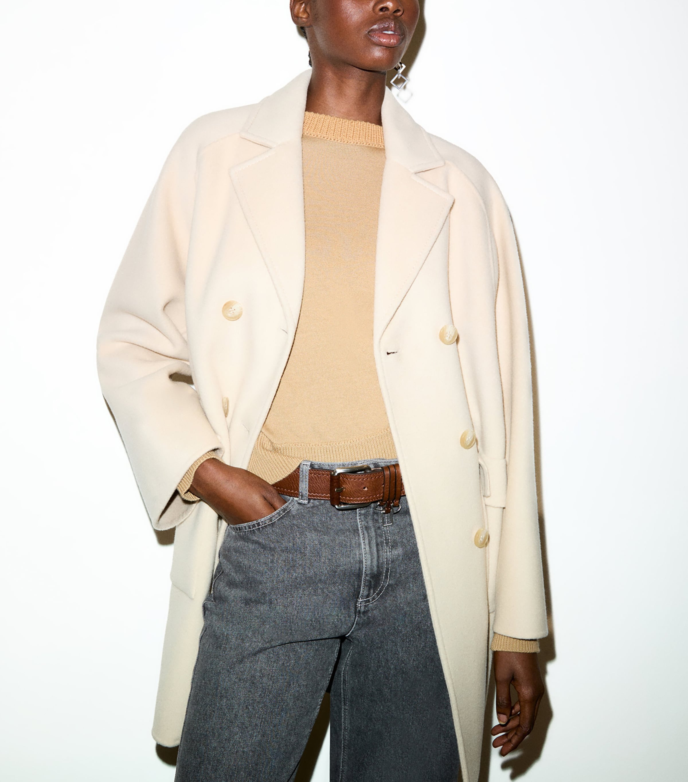 MAX&Co. Womens Virgin Wool Coat Milk Image 3