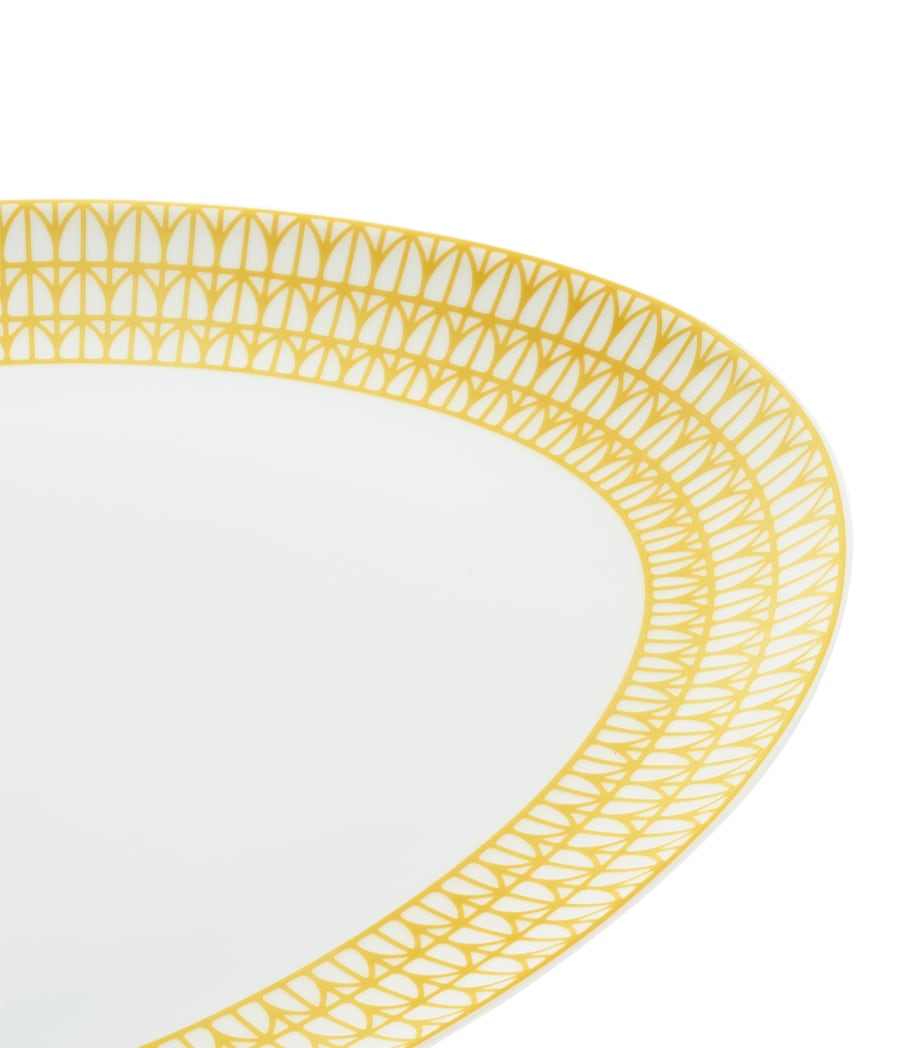 Christofle Porcelain Malmaison Riviera Oval Platter (38cm) White/yellow Image 3