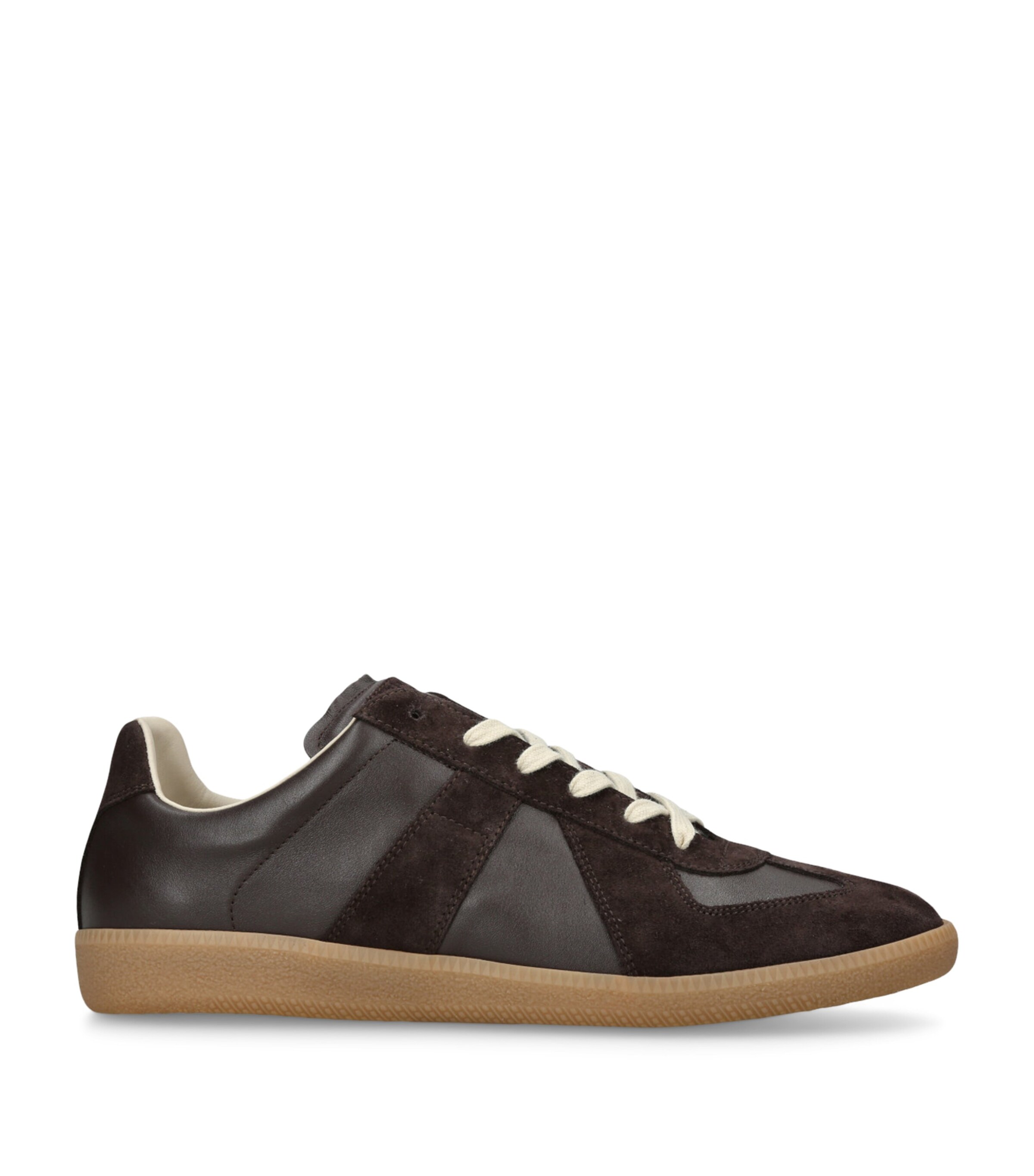 Leather-Suede Replica Sneakers DARK BROWN Image 1