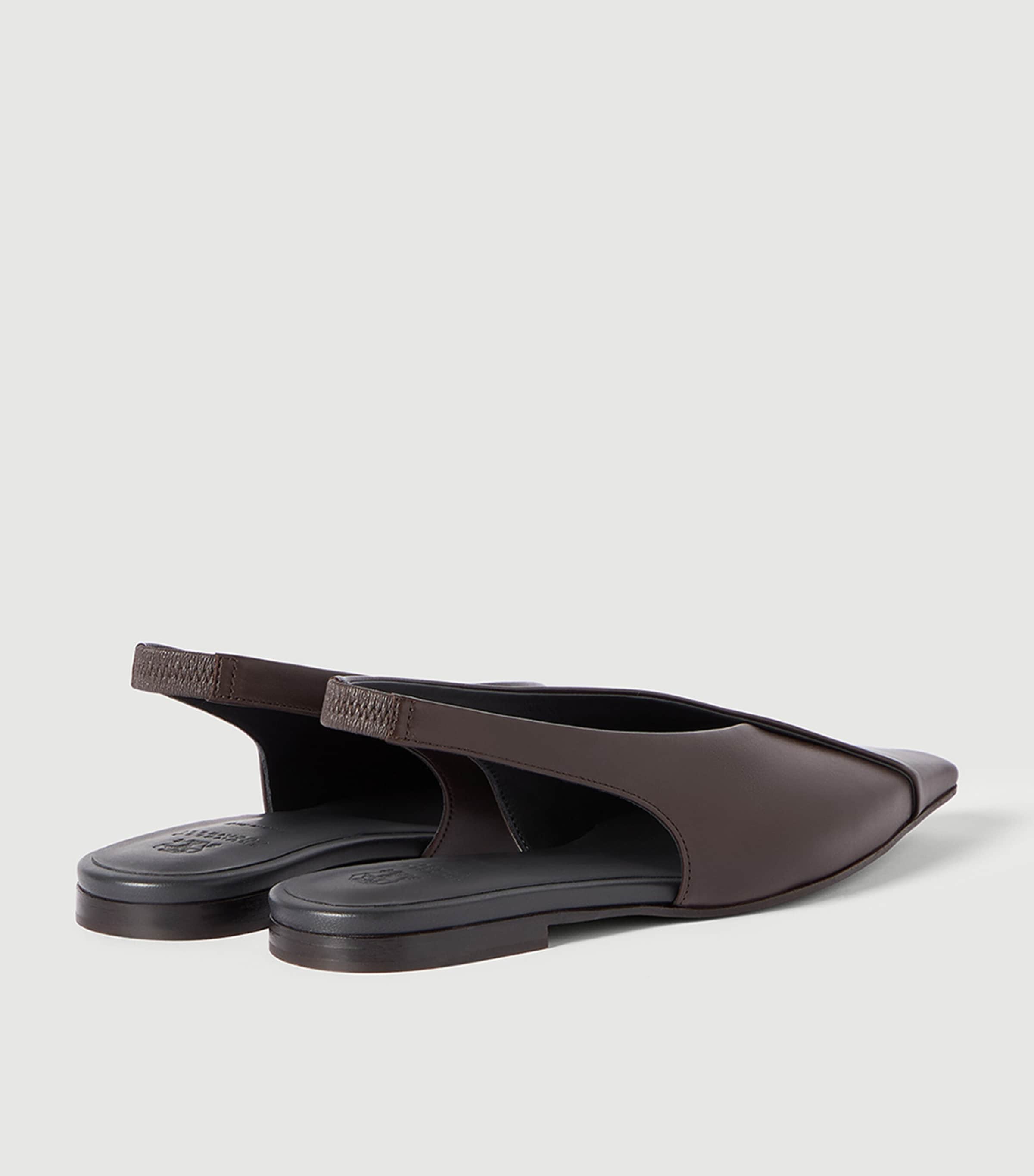 Brunello Cucinelli Leather Slingback Flats Image 5