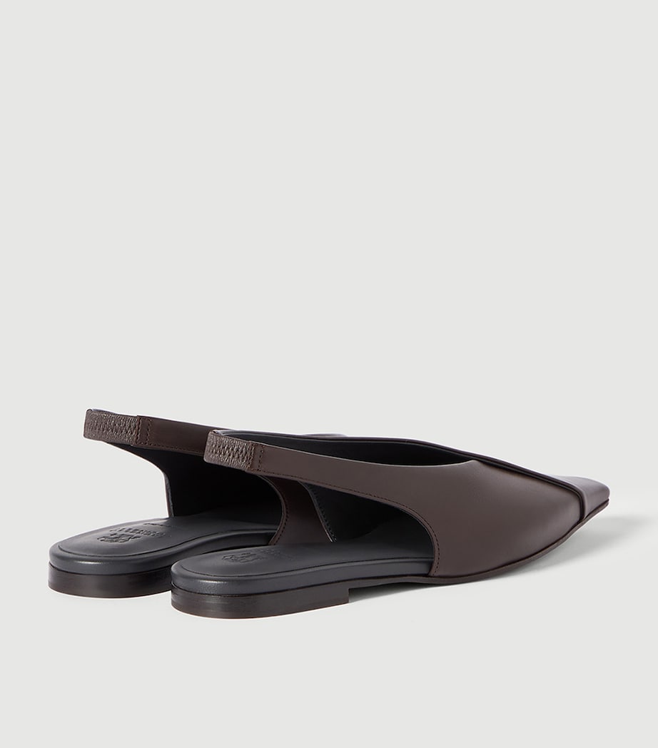 Brunello Cucinelli Leather Slingback Flats Image 5