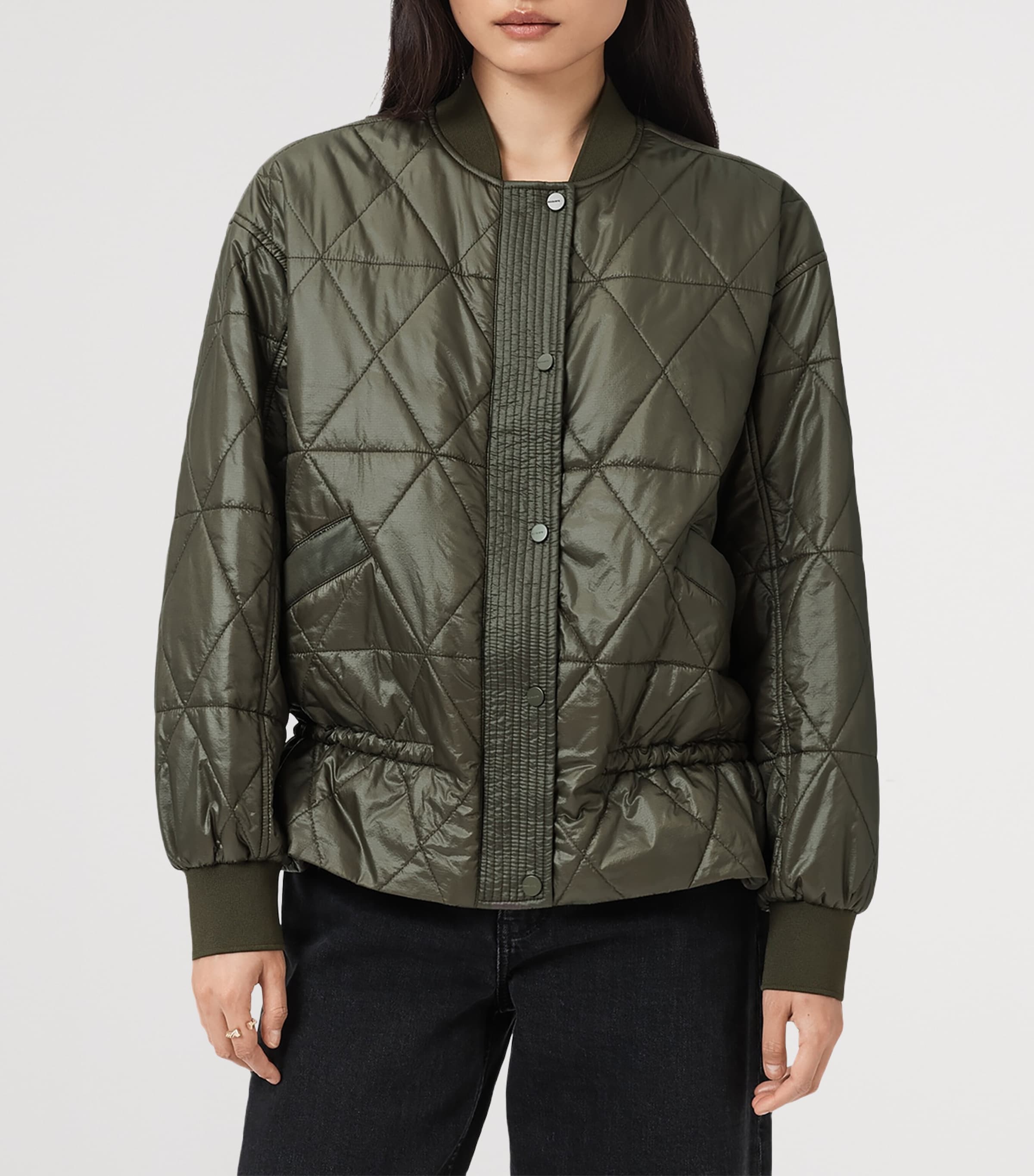 Quilted Alii Bomber Jacket FOREST GREEN Image 4