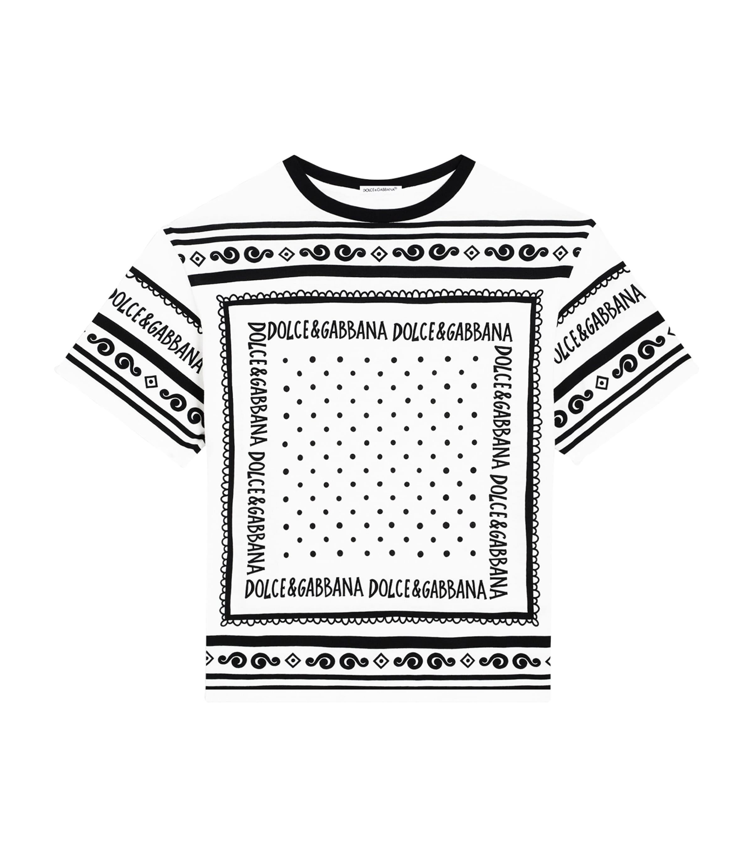 Dolce & Gabbana Kids Cotton Bandana Print T-Shirt (8-12+ Years) | Boys Clothing | Tops & T-Shirts | Designers | Dolce & Gabbana