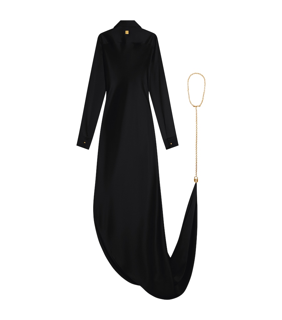 Schiaparelli Womens Silk Bijoux Shirt Dress Black Image 6